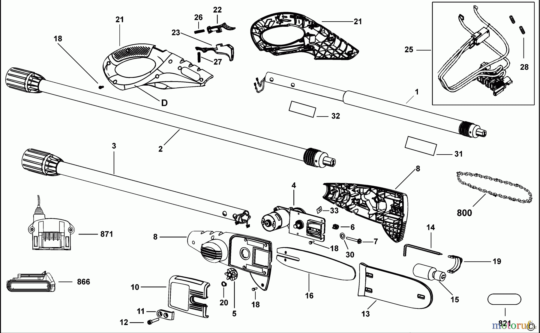 BLACK+DECKER AUSSERHALB KETTENSÄGEN UND ASTSCHEREN BAUMSCHERE PS1820L1 Seite 1