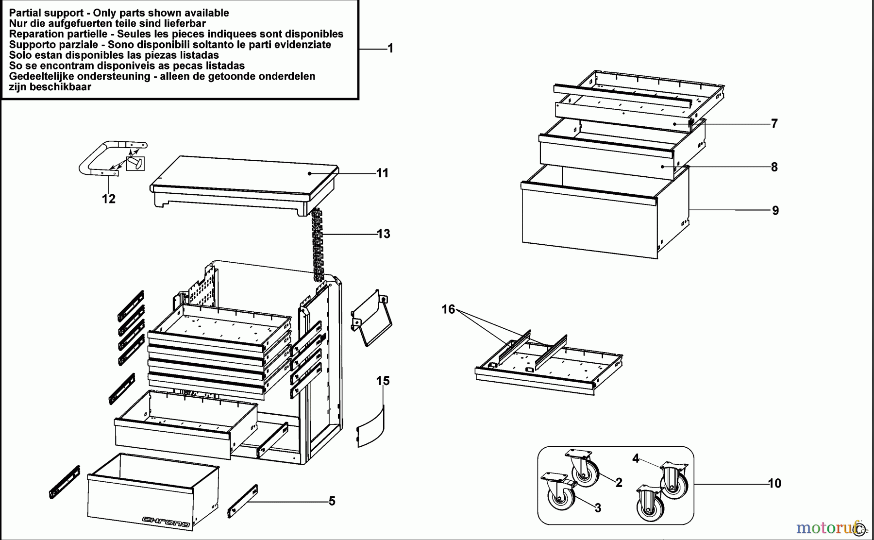 FACOM STORAGE WERKSTATTWAGEN SP.CH-HD8M4WST Seite 1