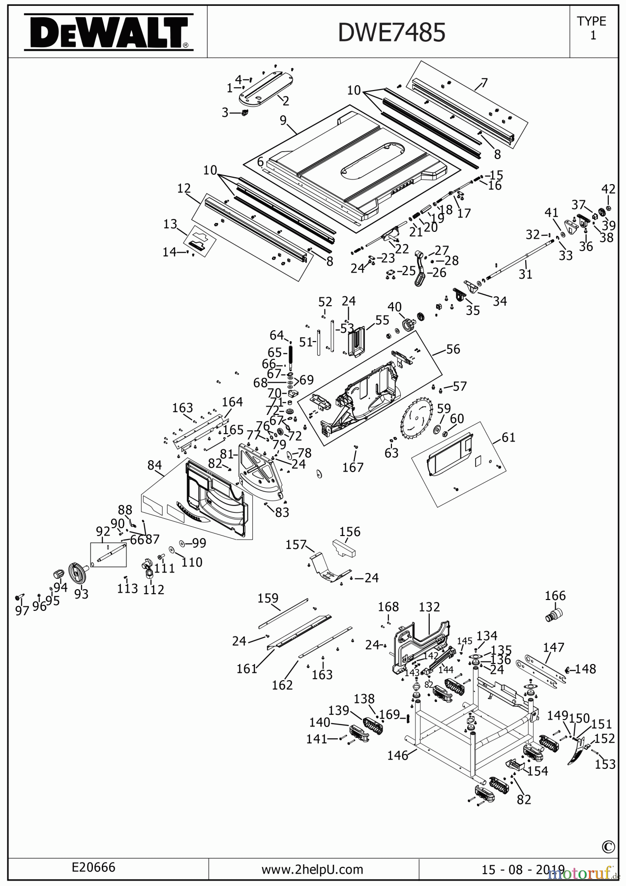 DEWALT HOLZARBEITEN UNIVERSAL-SÄGEN TISCH SAGEN DWE7485 Seite 3