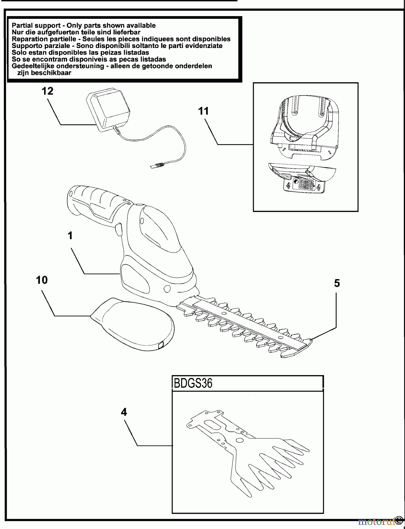 BLACK+DECKER AUSSERHALB KETTENSÄGEN UND ASTSCHEREN SCHERE BDGS36 Seite 1