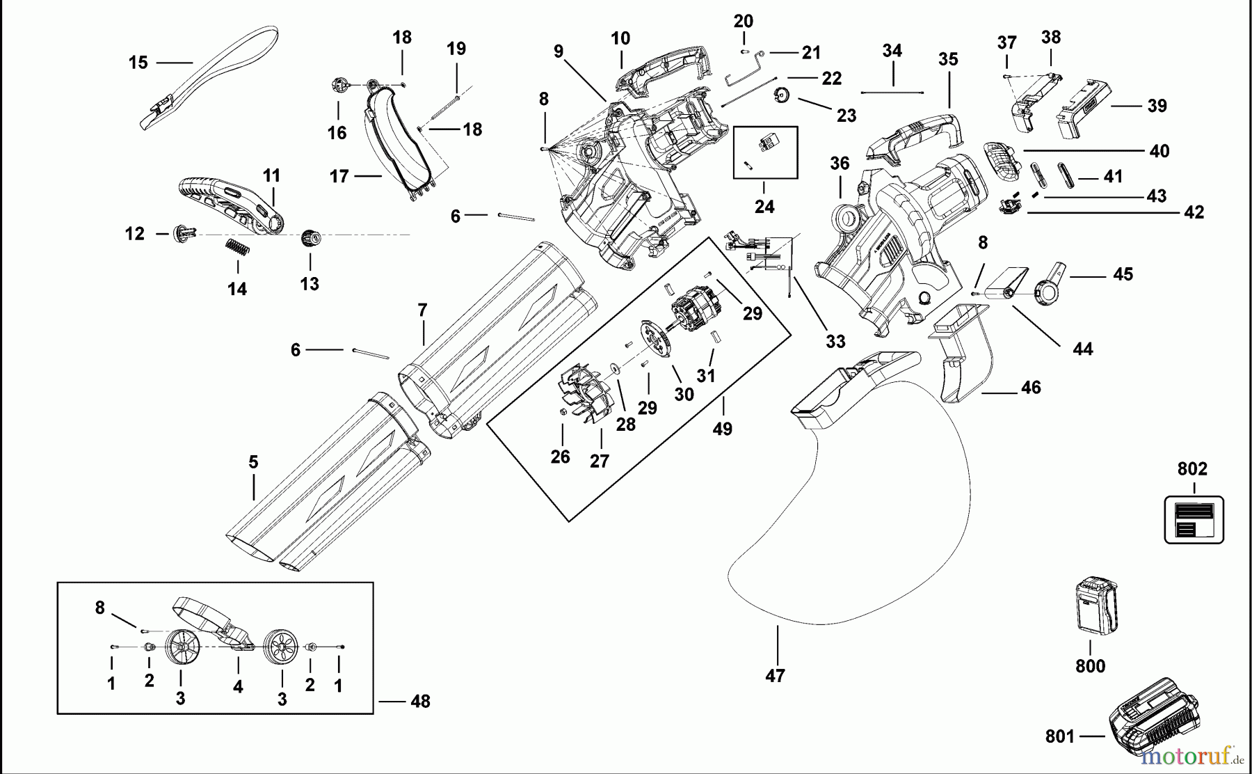 BLACK+DECKER AUSSERHALB RASENMÄHER, HÄCKSLER UND KEHRMASCHINEN GEBLÄSESTAUBSAUGER BCBLV36 Seite 1