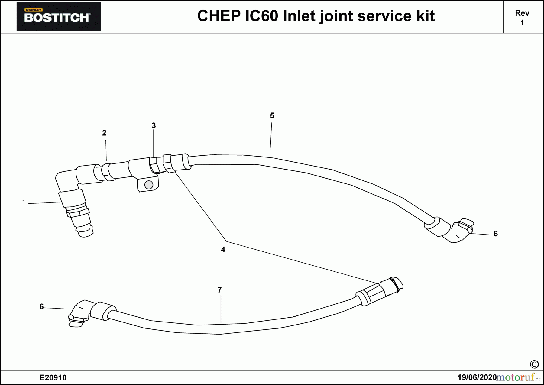 BOSTITCH ACCESSORIES ZUBEHÖRSATZ IC60 INLET JOINT Seite 1