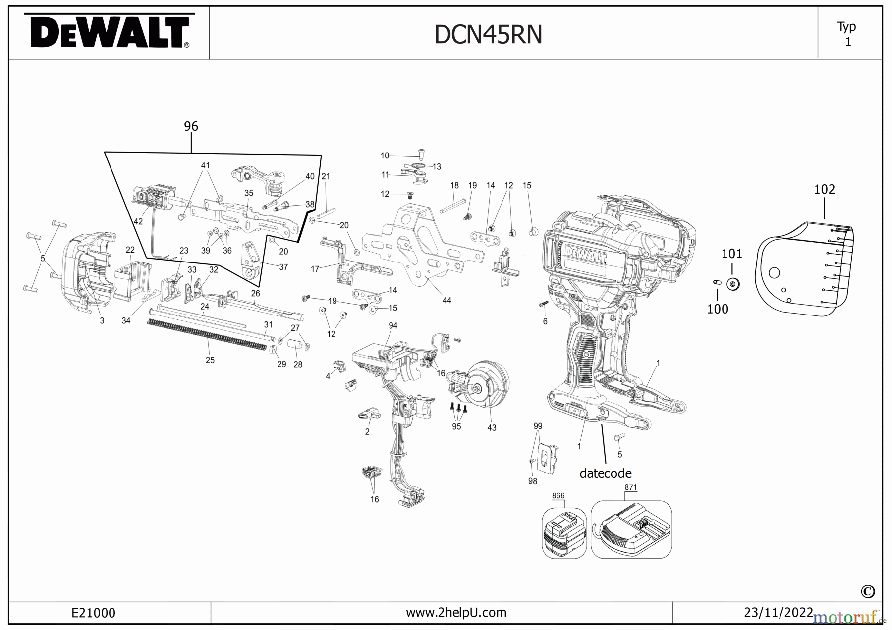  DEWALT HOLZARBEITEN  NAGLER COIL NAGLER DCN45RN Seite 3