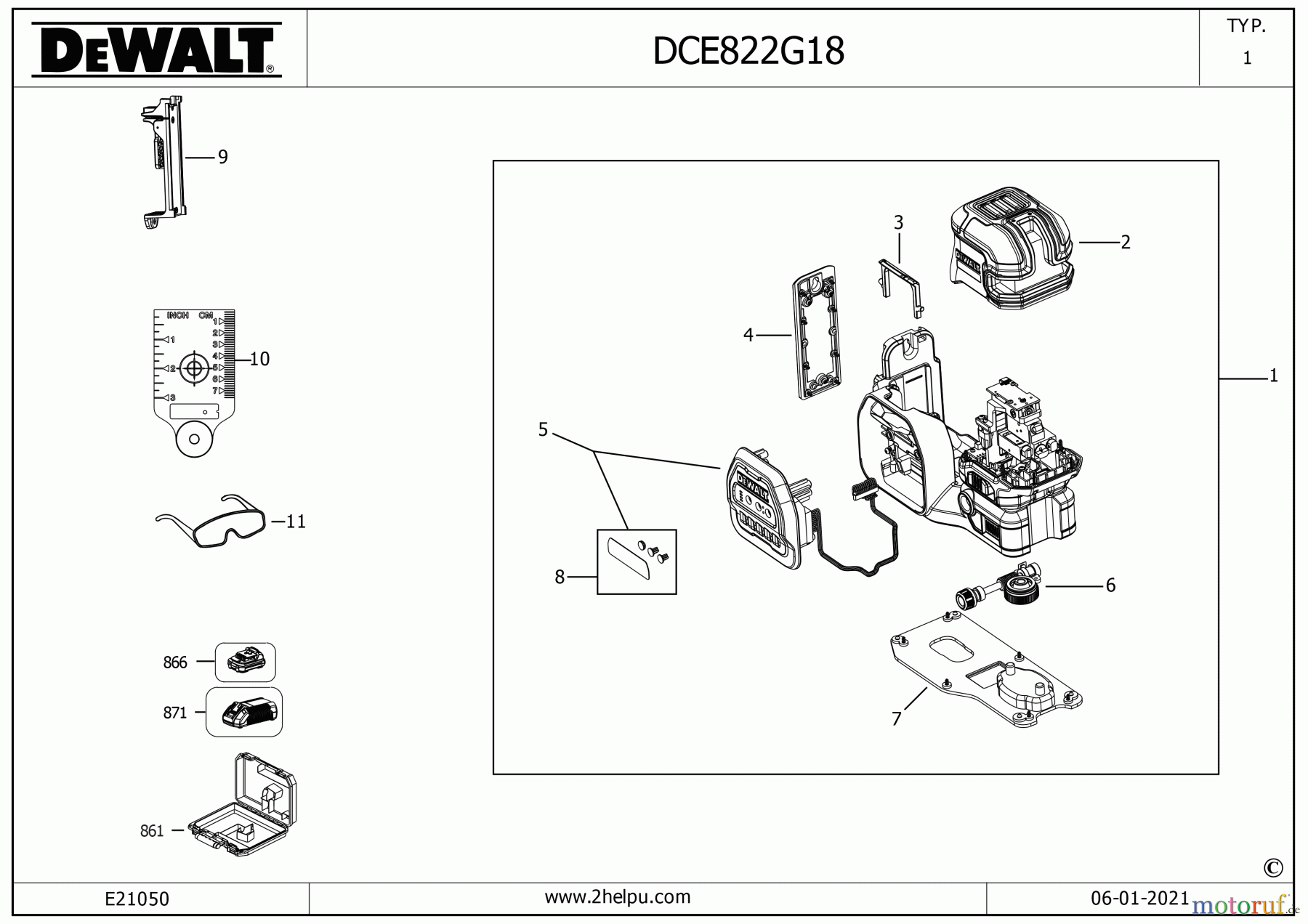 DEWALT LASERS KREUZLINIENLASER DCE822G18 Seite 1
