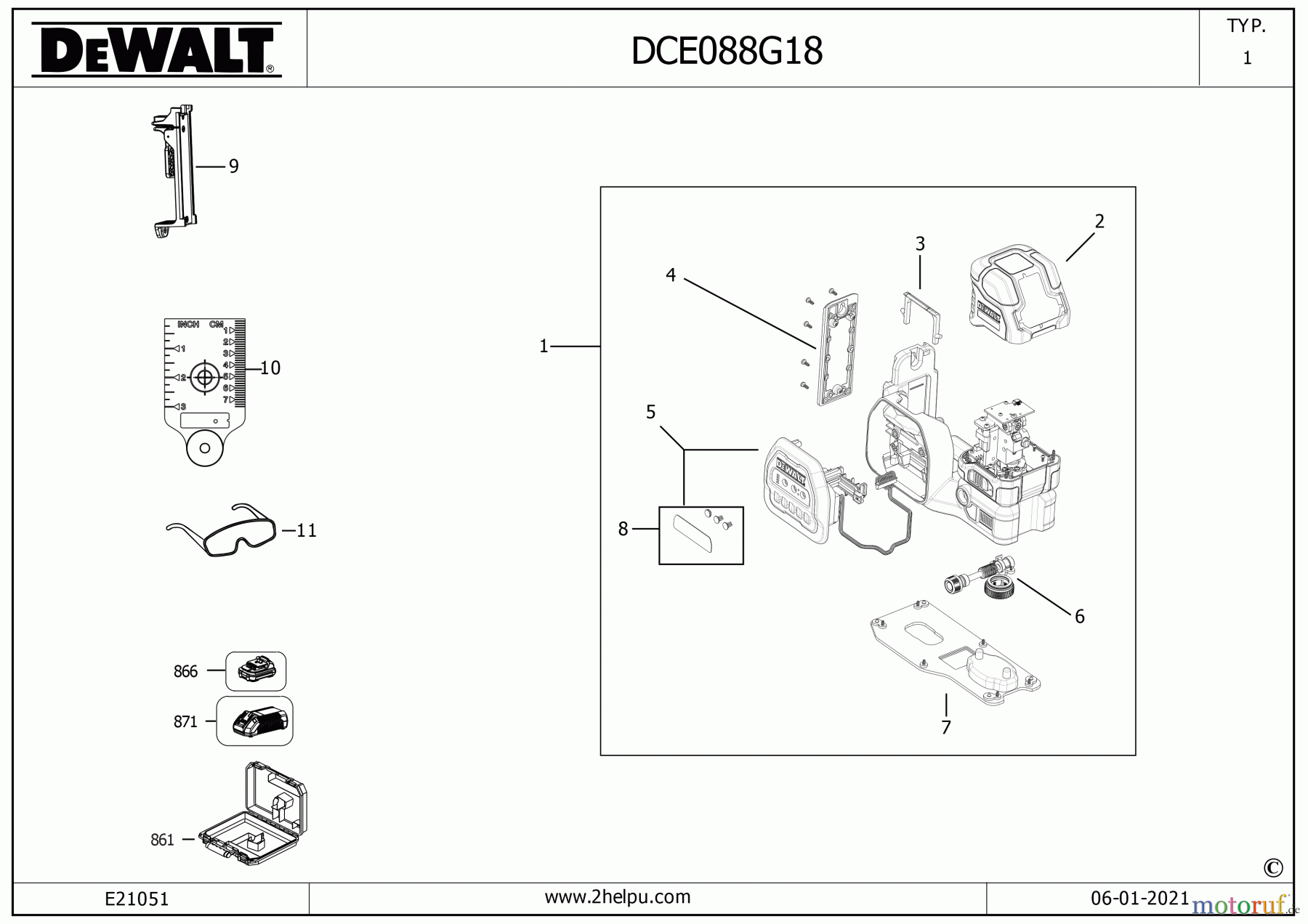  DEWALT LASERS ROTATIONSLASER DCE088NG18 Seite 1