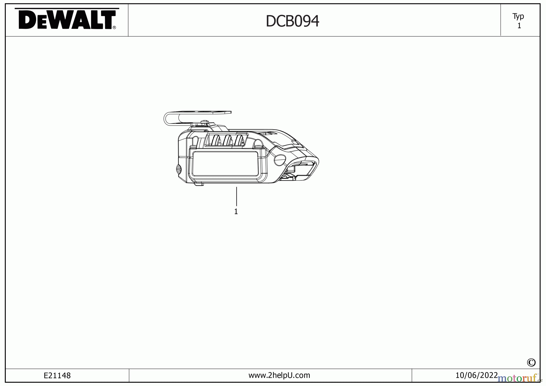  DEWALT Akku MECHANISCH ELEKTRISCH KLEMPNER ADAPTER DCB094 Seite 1