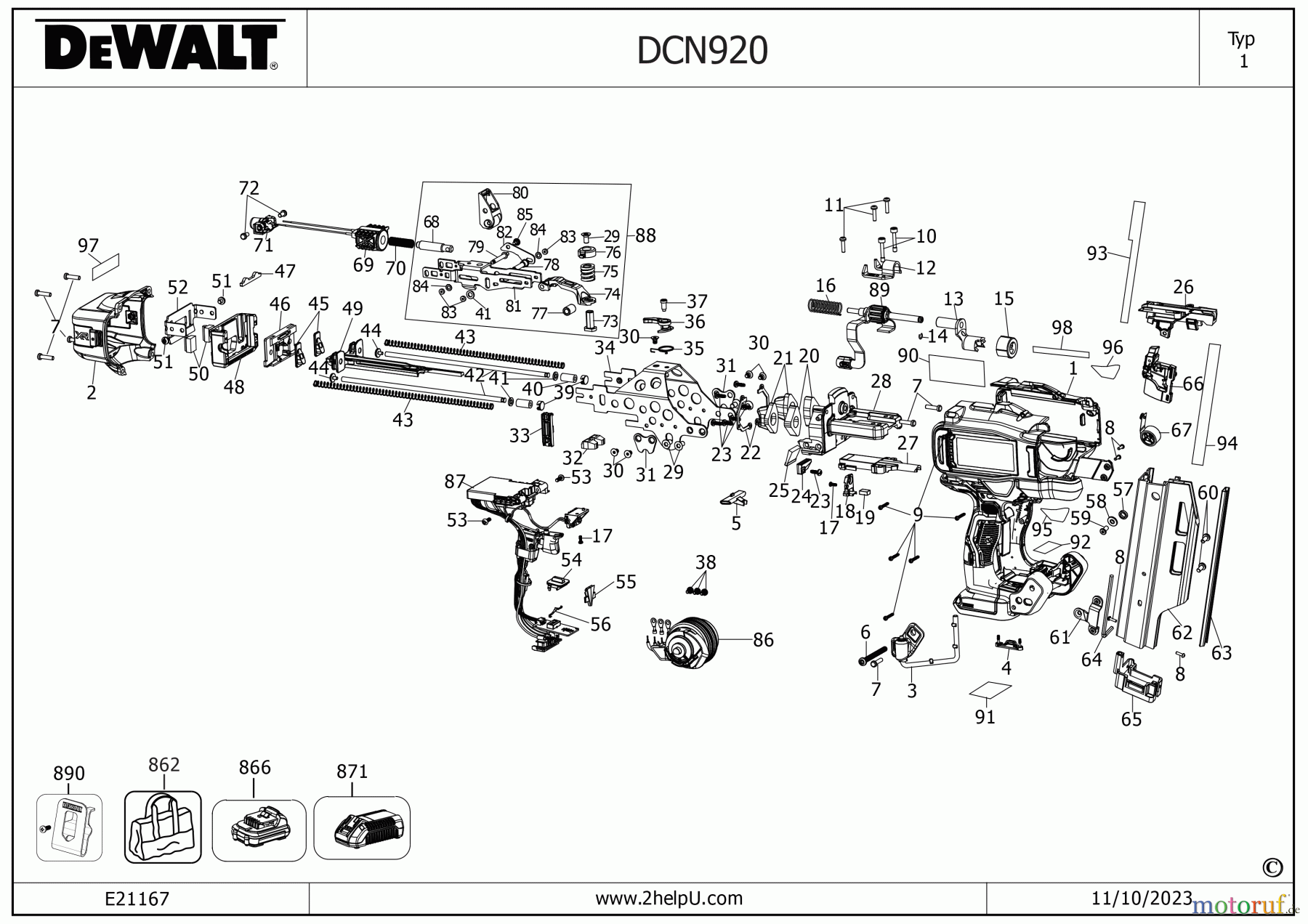 DEWALT BEFESTIGUNG Nagler AKKU NAGLER DCN920P1 Seite 1