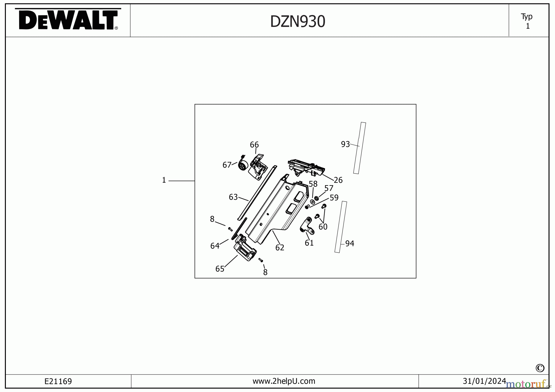 DEWALT ZUBEHÖR ACCESSORIES, ATTACHMENTS & UNPOWERED MAGAZIN DZN930 Seite 1