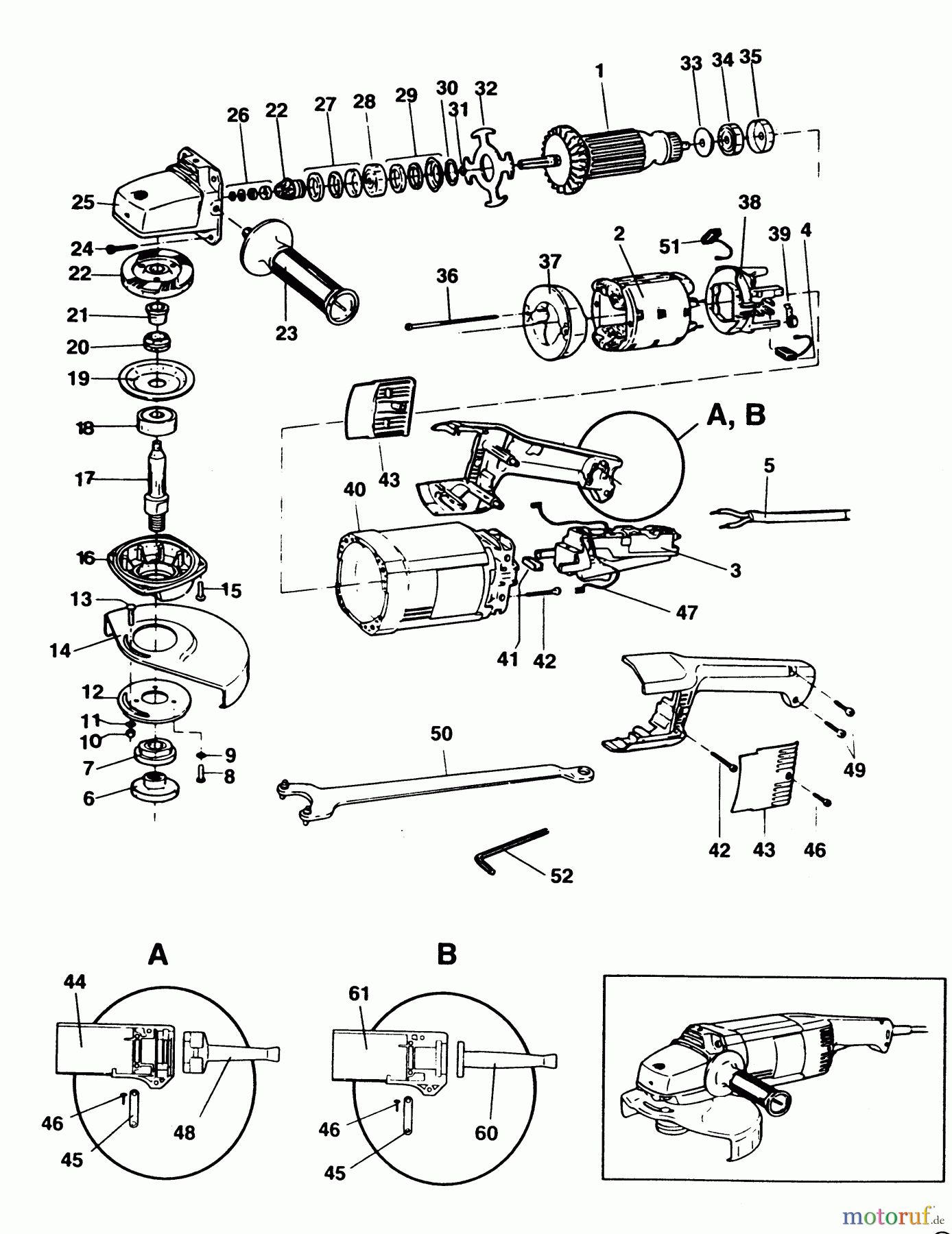  BLACK+DECKER PROFESSIONELL SCHLEIFMASCHINEN, POLIERMASCHINEN UND EINFÄDLER WINKELSCHLEIFER P5951 Seite 1