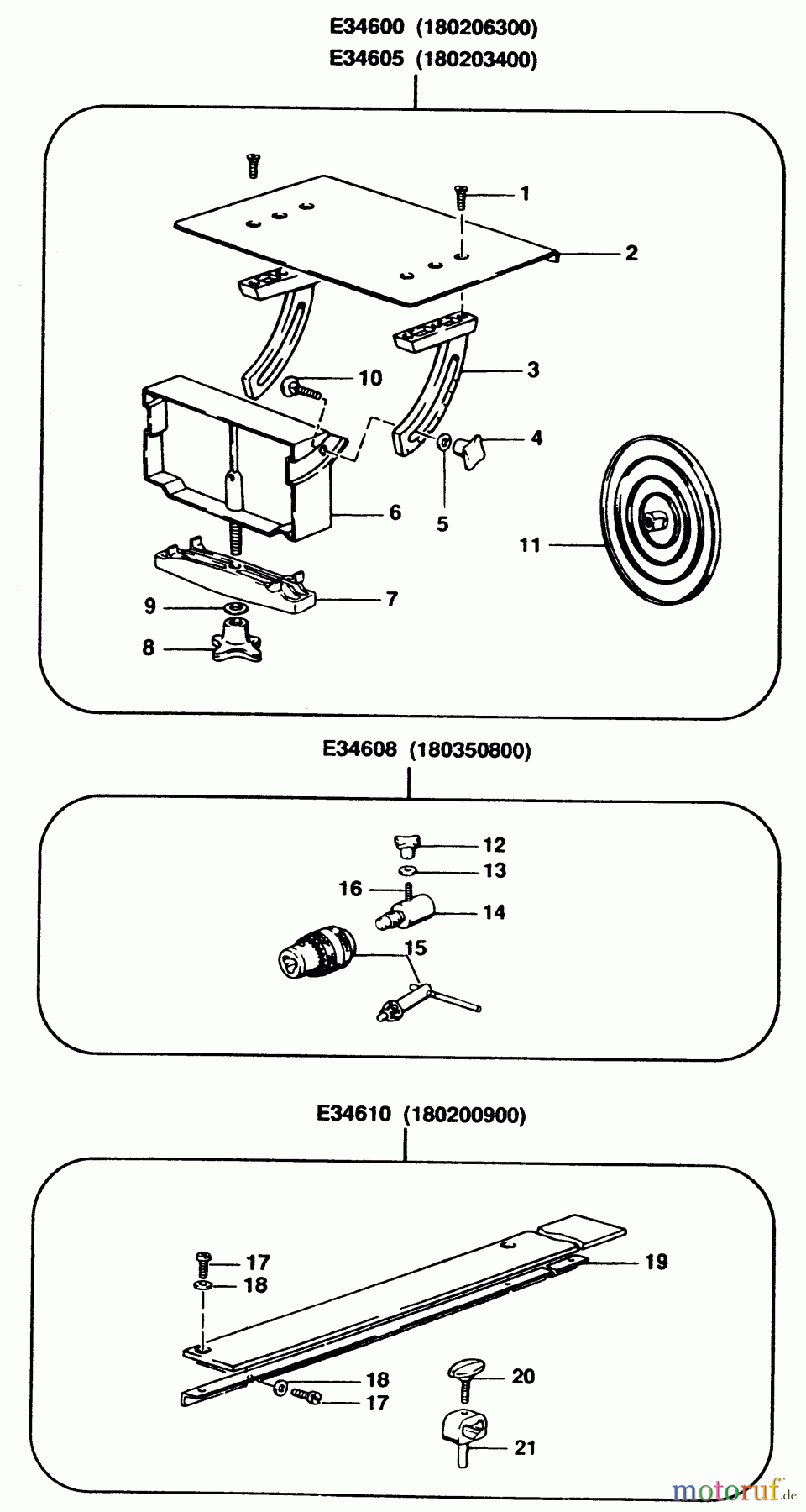 ELU ACCESSORIES ACCESSORIES, ATTACHMENTS & UNPOWERED WENDESCHIENE E34610 Seite 1