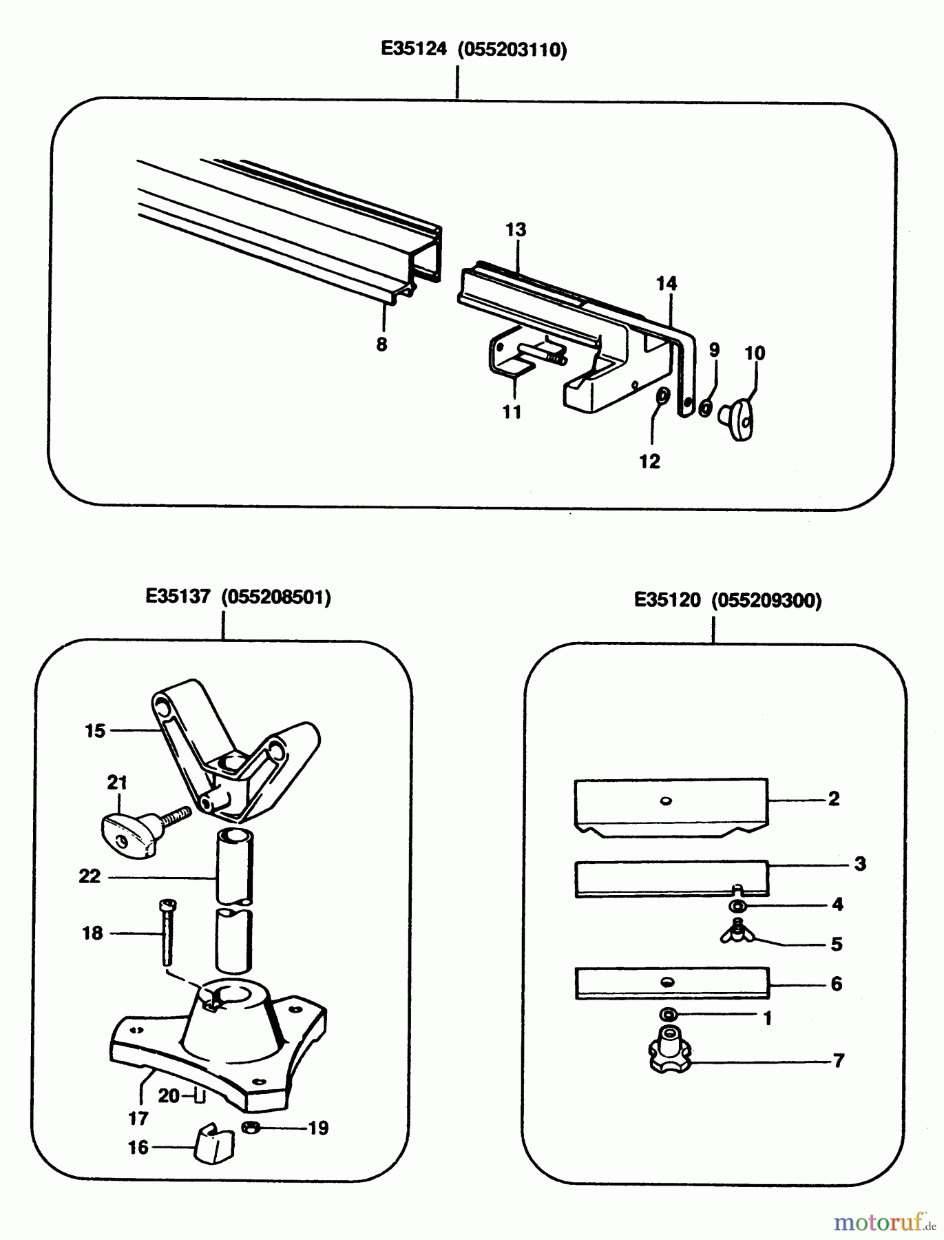 ELU ACCESSORIES ACCESSORIES, ATTACHMENTS & UNPOWERED ZUBEHOR FOR TISCHKREISSAGE E35137 Seite 1