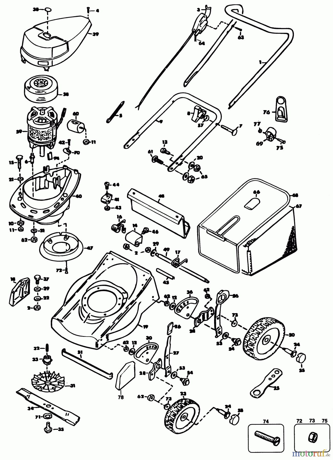 BLACK+DECKER AUSSERHALB RASENMÄHER, SCHNEEFRÄSEN KREISELRASENMÄHER GR421 Seite 1