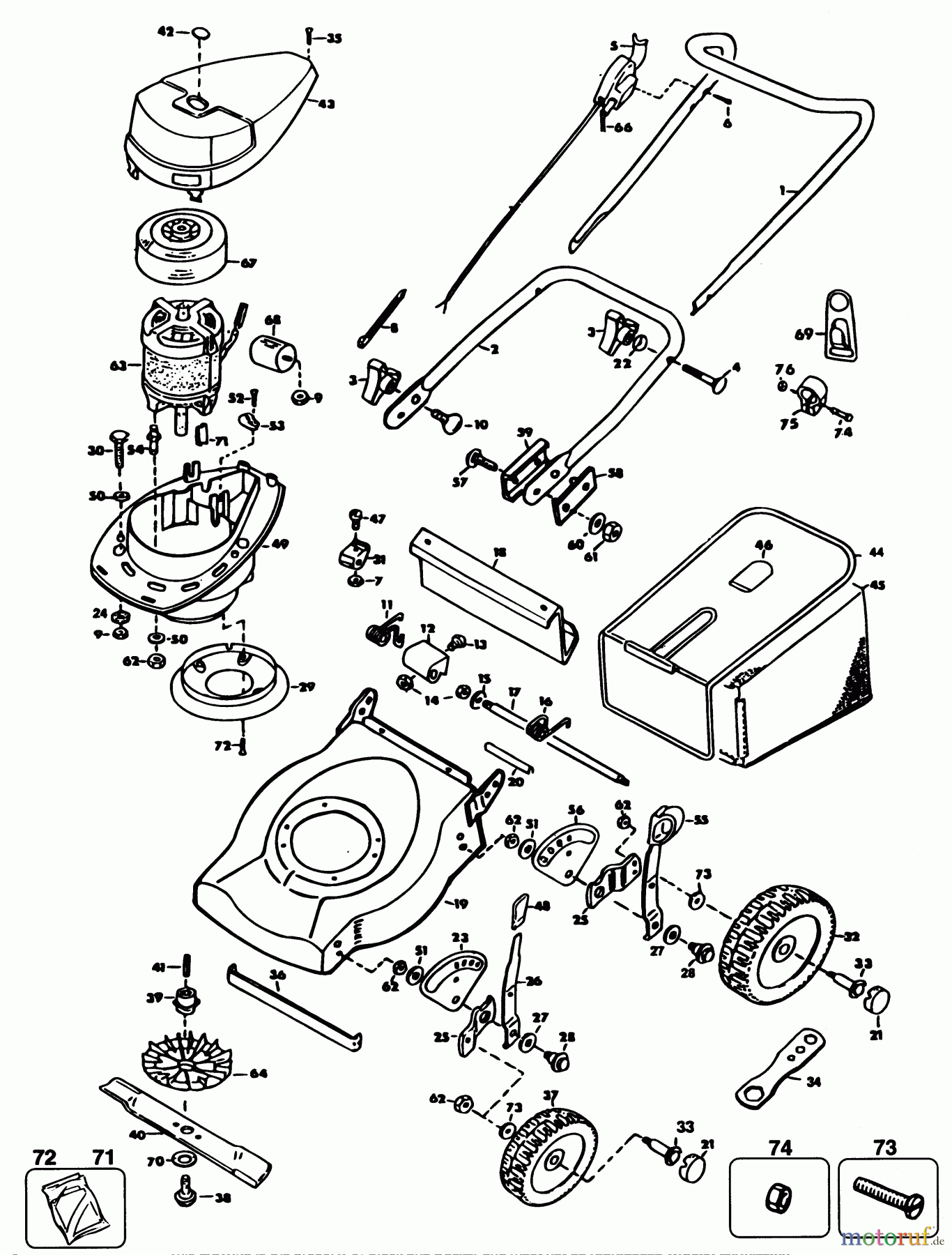 BLACK+DECKER AUSSERHALB RASENMÄHER, SCHNEEFRÄSEN KREISELRASENMÄHER GR530 Seite 1