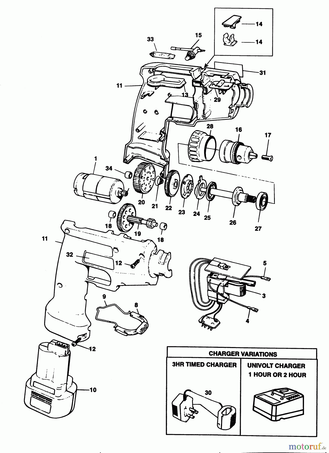 BLACK+DECKER INNENAUSSTATTUNG BOHRER AKKU-BOHRMASCHINE 9042 Seite 1