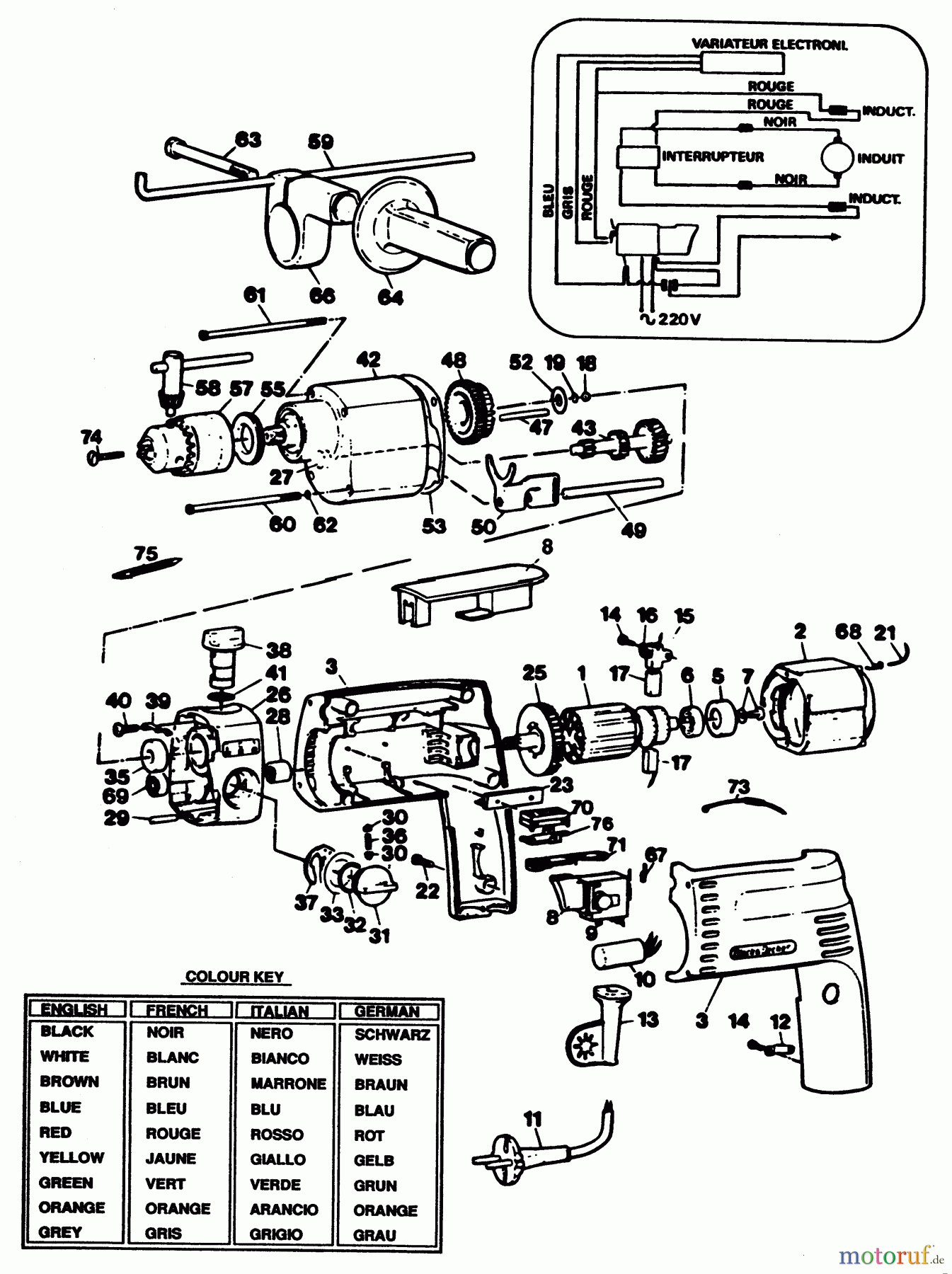 BLACK+DECKER INNENAUSSTATTUNG BOHRER BOHRER SR930RLE Seite 1