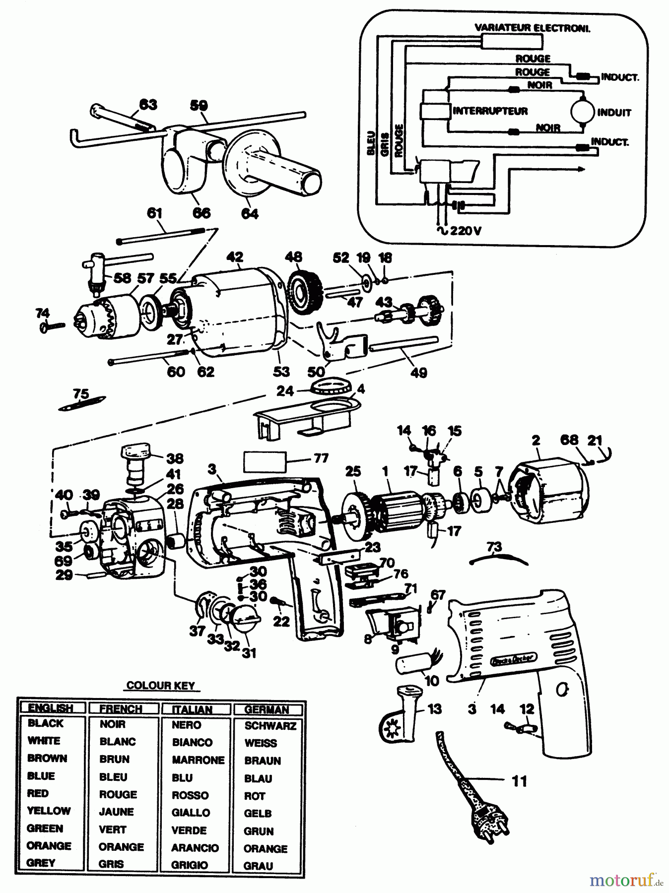 BLACK+DECKER INNENAUSSTATTUNG BOHRER BOHRER SR935R Seite 1