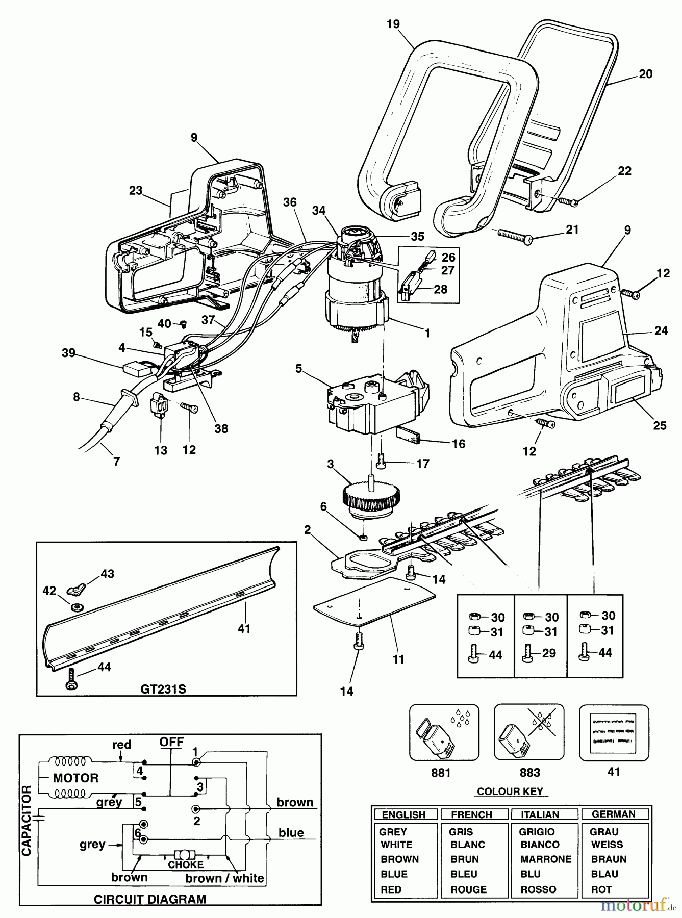 BLACK+DECKER AUSSERHALB HECKENSCHEREN, FADENTRIMMER, SCHEREN HECKENSCHERE GT231S Seite 1