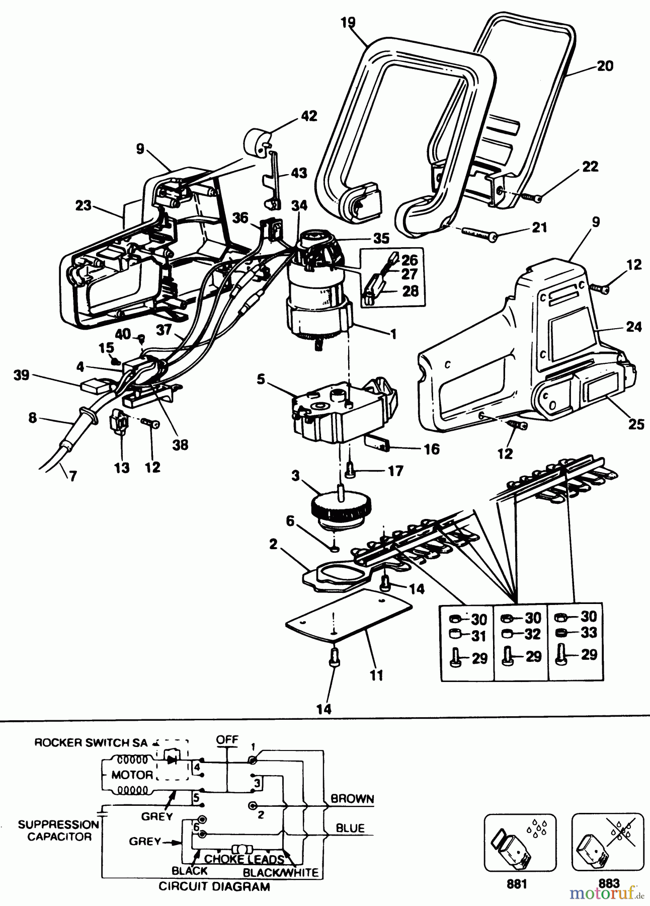 BLACK+DECKER AUSSERHALB HECKENSCHEREN, FADENTRIMMER, SCHEREN KL. HECKENSCHERE GT243 Seite 1
