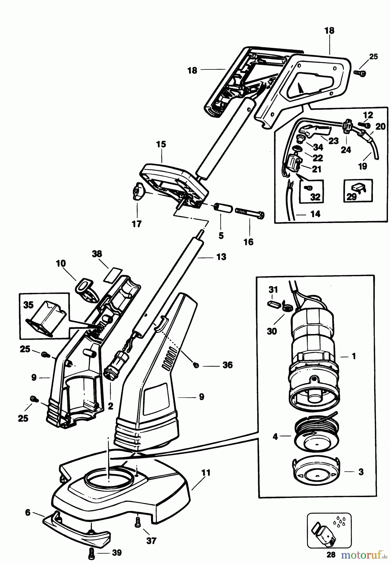 BLACK+DECKER AUSSERHALB HECKENSCHEREN, FADENTRIMMER, SCHEREN RASENTRIMMER GL595C Seite 1