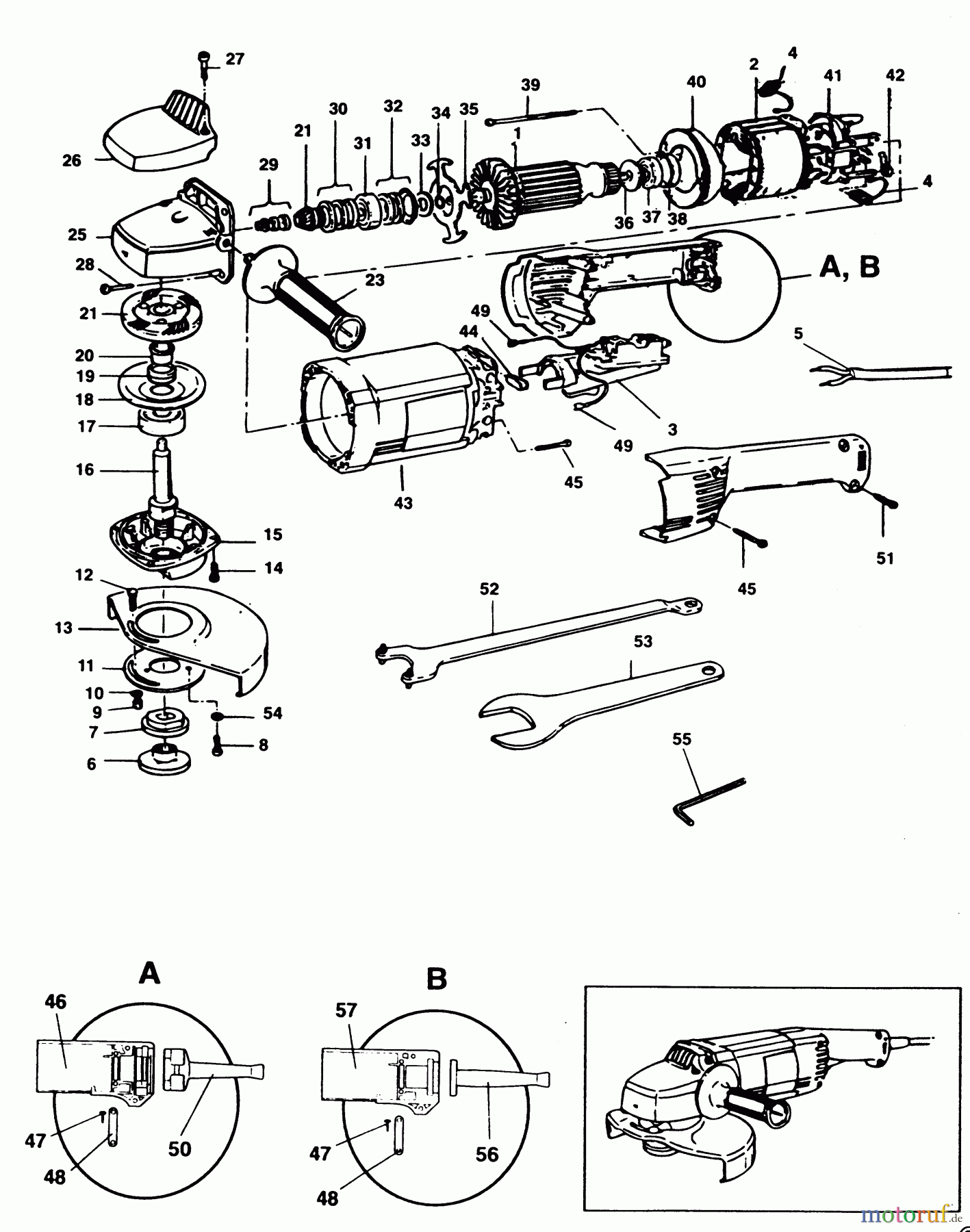 BLACK+DECKER PROFESSIONELL SCHLEIFMASCHINEN, POLIERMASCHINEN UND EINFÄDLER WINKELSCHLEIFER P5924 Seite 1