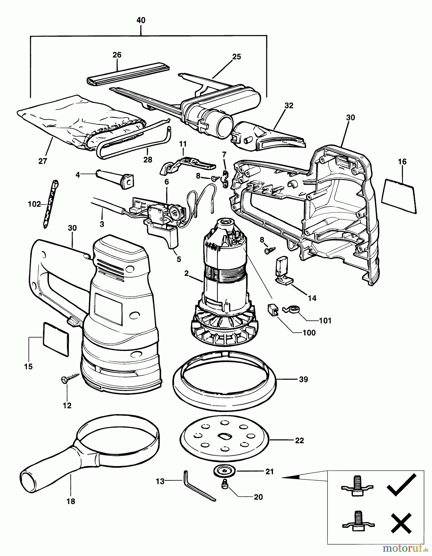 BLACK+DECKER INNENAUSSTATTUNG ABSCHLEIFGERÄT EKZENT.SCHLEIFER BD190E Seite 1
