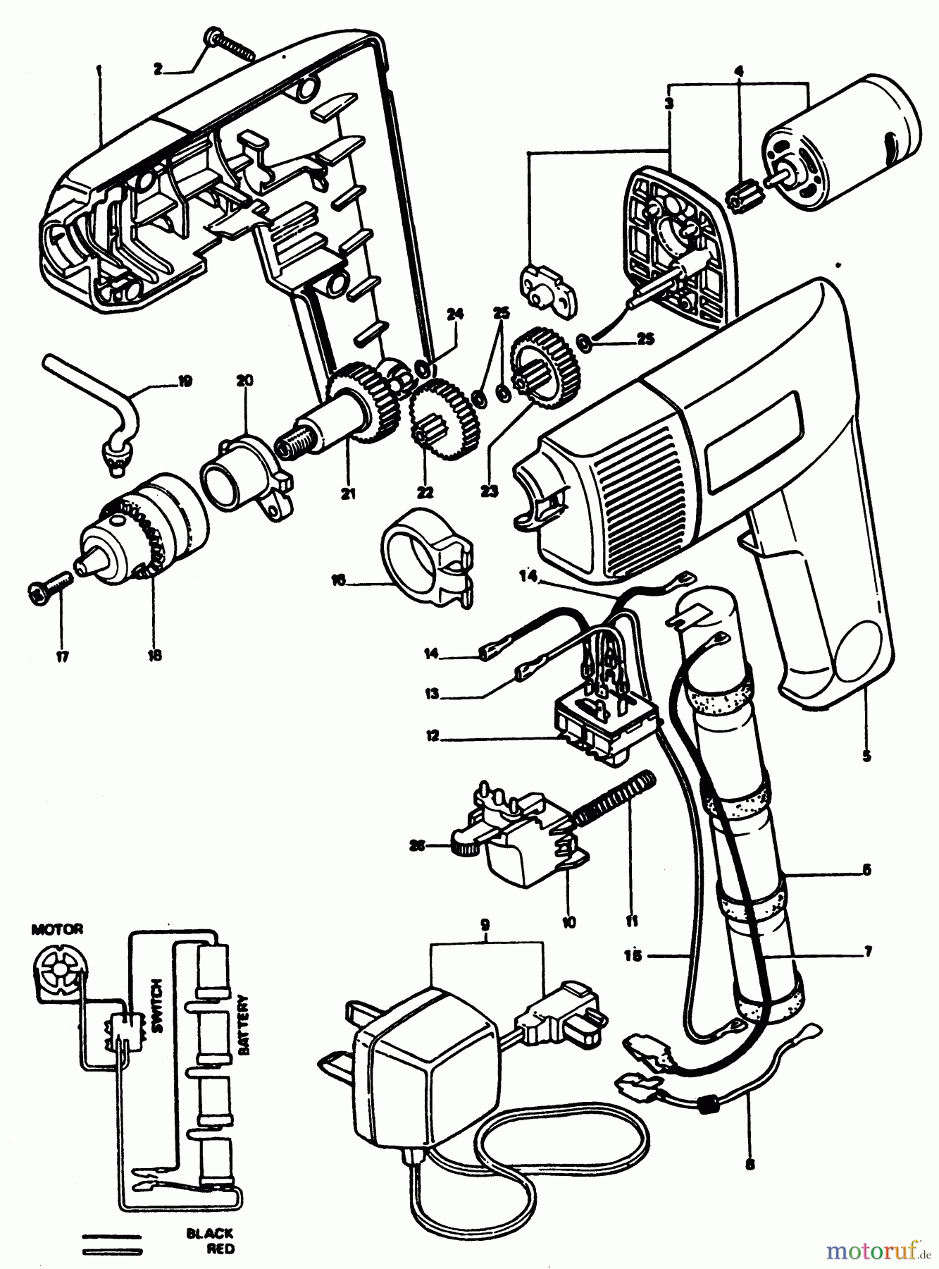 BLACK+DECKER INNENAUSSTATTUNG BOHRER AKKU-BOHRMASCHINE BD405R Seite 1