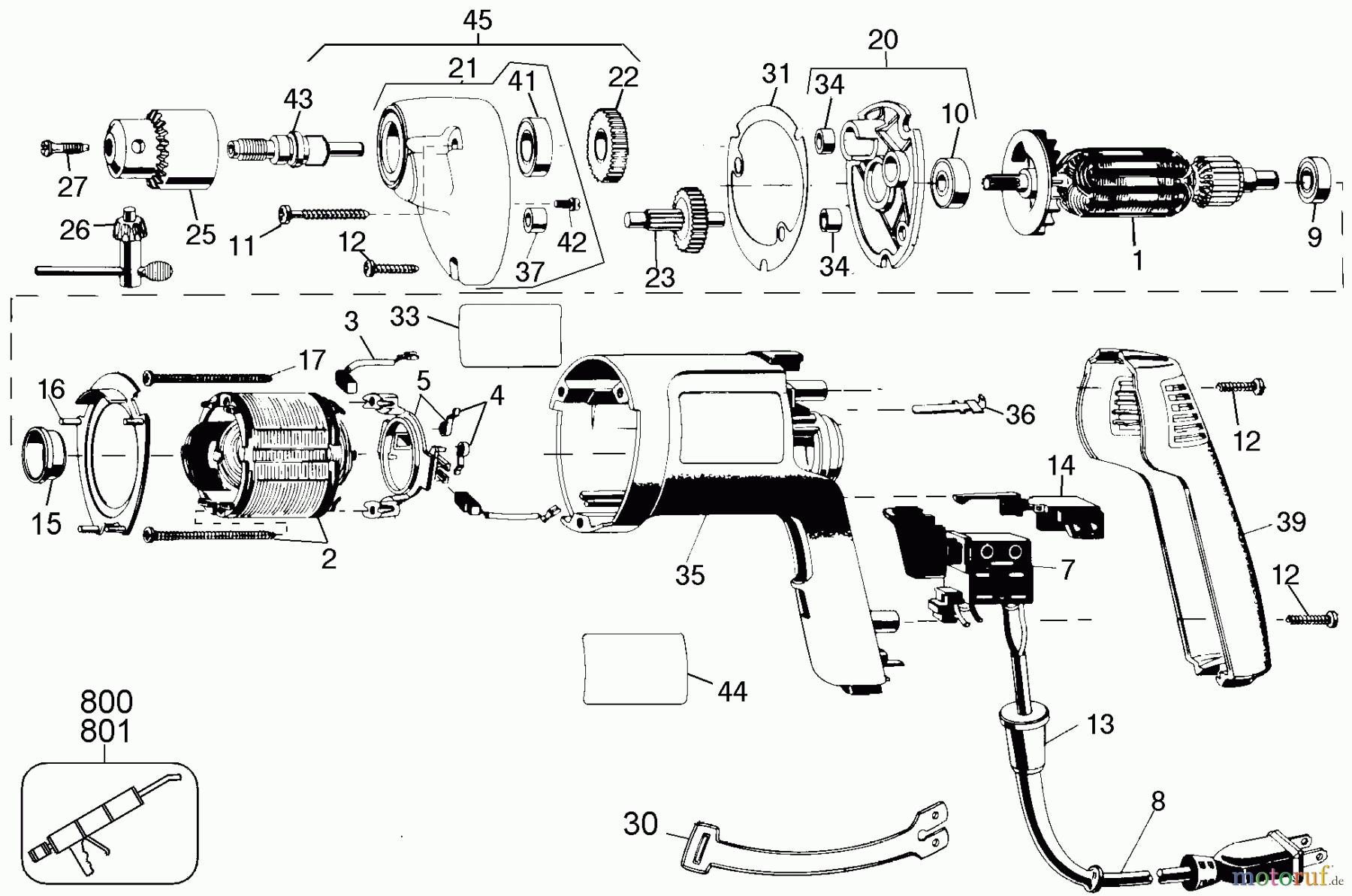 DEWALT Divers 3/8 VSR DRILL-LAT.AMERICA DW102-35 Seite 1