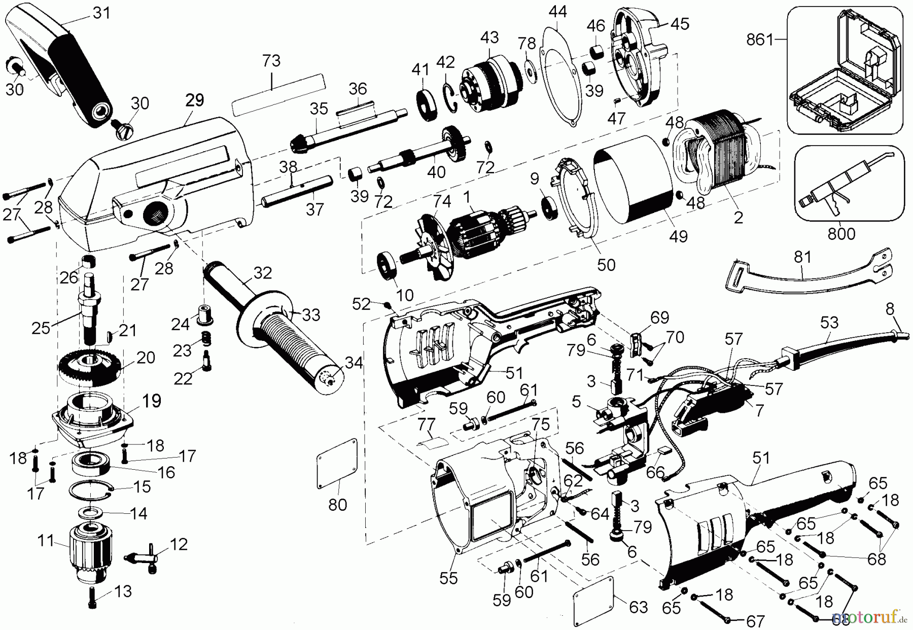 DEWALT Bohrmaschinen Winkelbohrmaschinen 1/2IN STUD/JOINT DRILL DW124 Seite 1