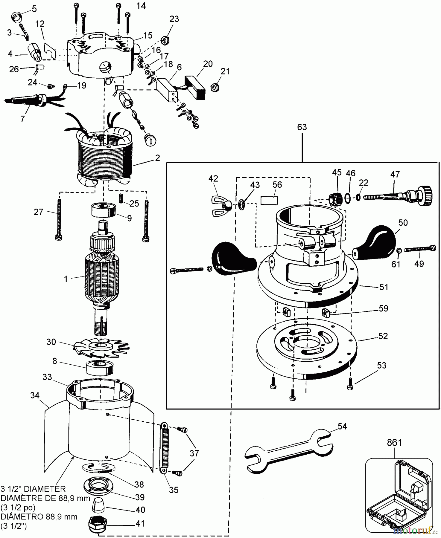 DEWALT Divers DW610 MOTOR REPLAC DW612 Seite 1