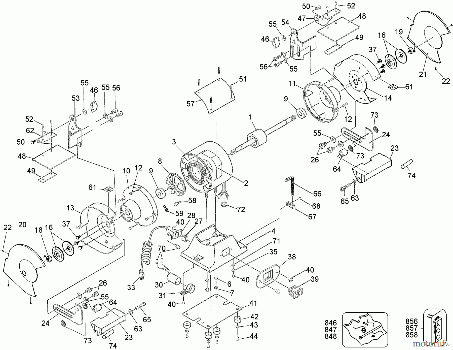 DEWALT ZUBEHÖR ACCESSORIES, ATTACHMENTS & UNPOWERED 6IN BENCH GRINDER DW756 Seite 1