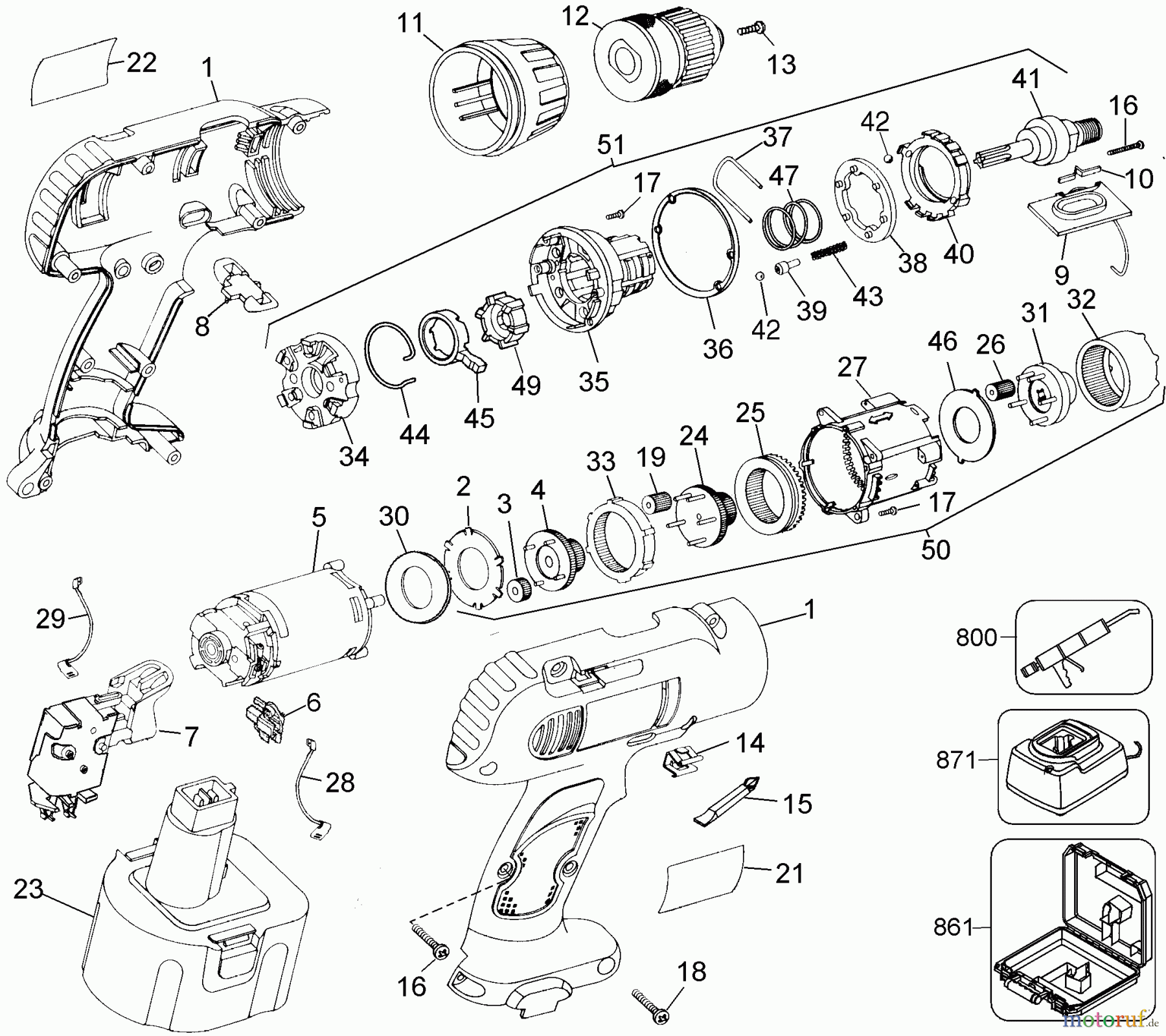 DEWALT Divers 12V CDLS HAMMER DRL KIT DW912T Seite 1
