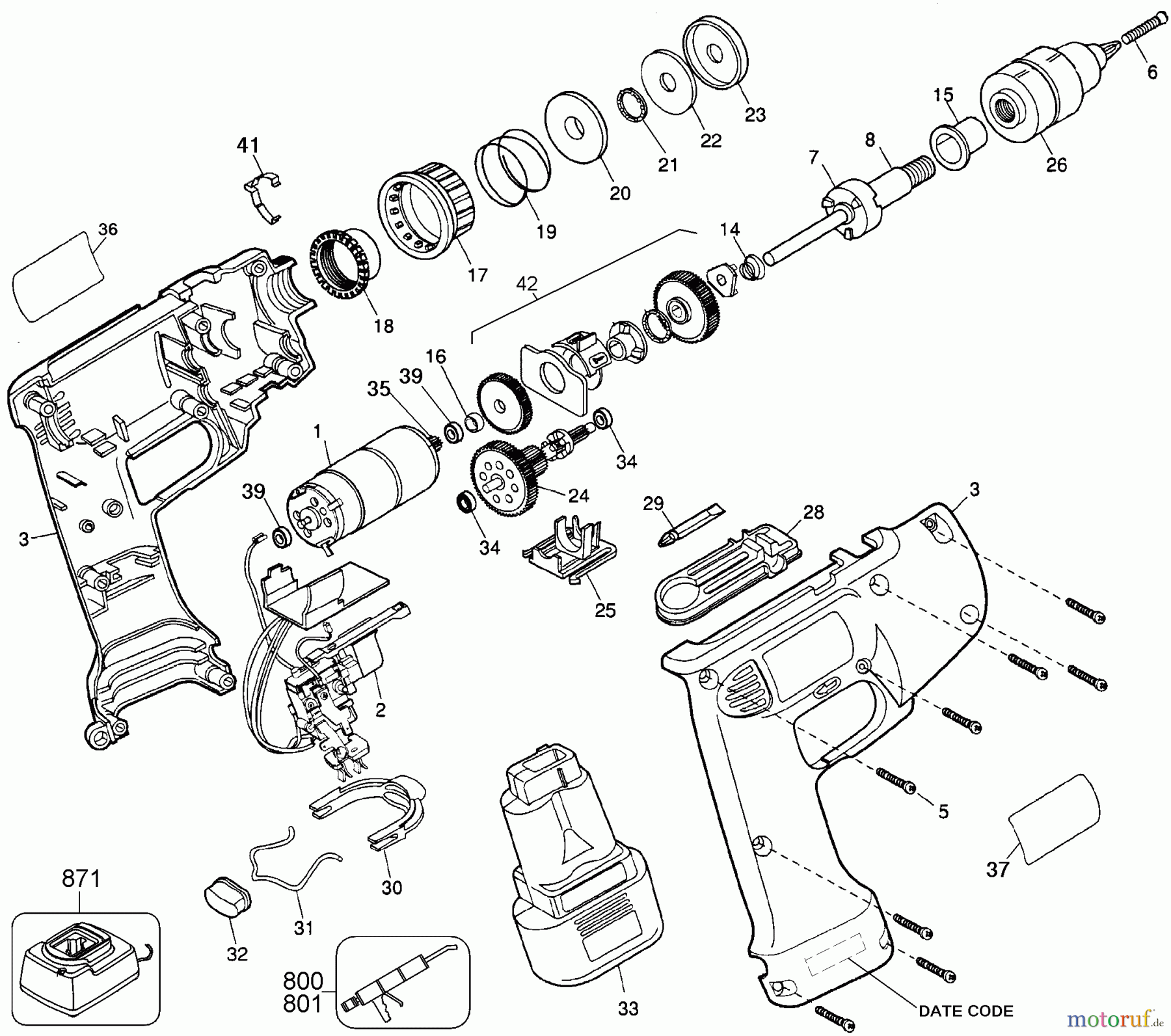 DEWALT Divers 10MM 9.6V VSR DRILL NZ/AU DW944K-45 Seite 1