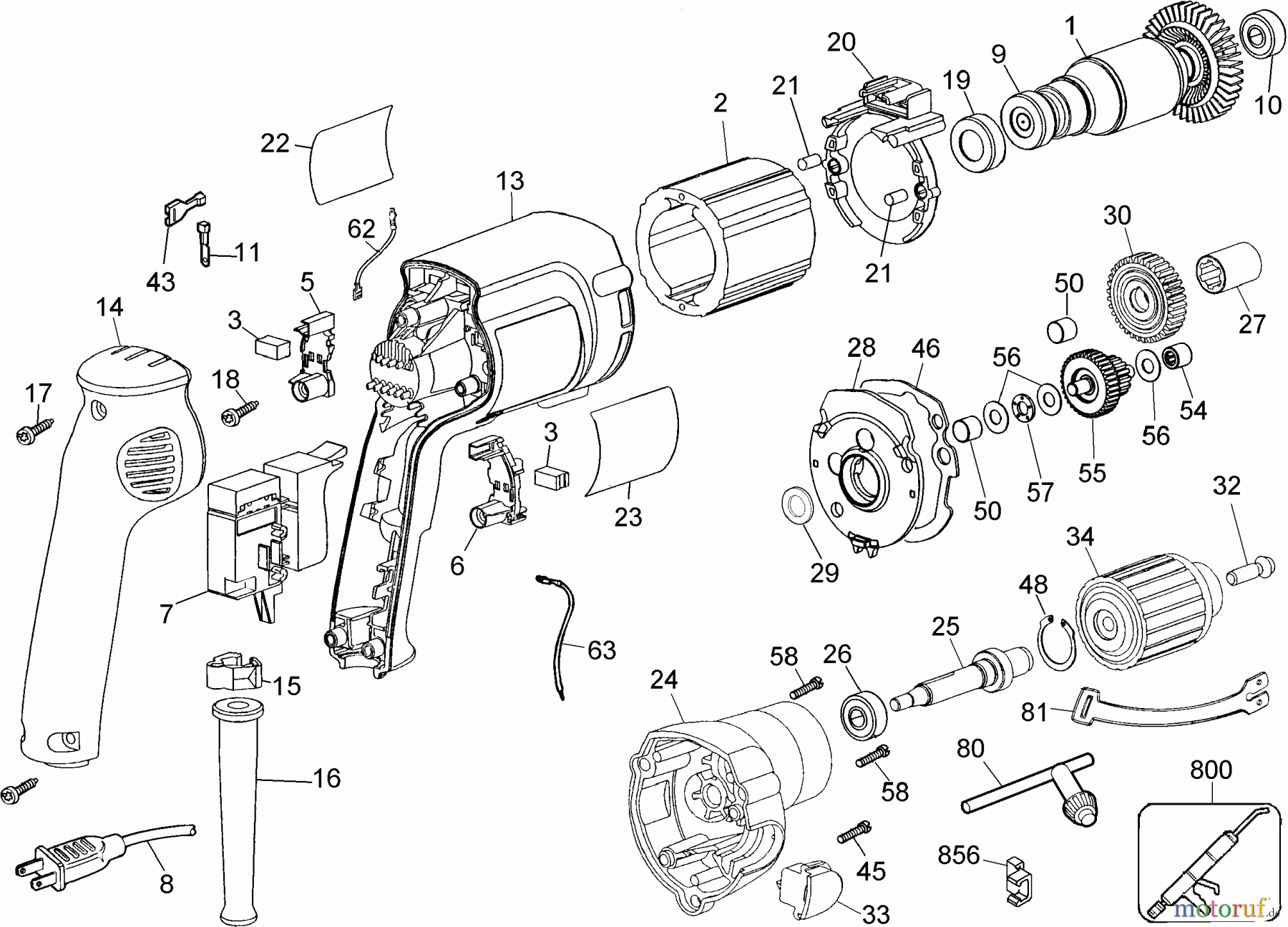 OEM Black und Decker Divers 3/8IN HD DRILL 0-2500 ET1245 Seite 1