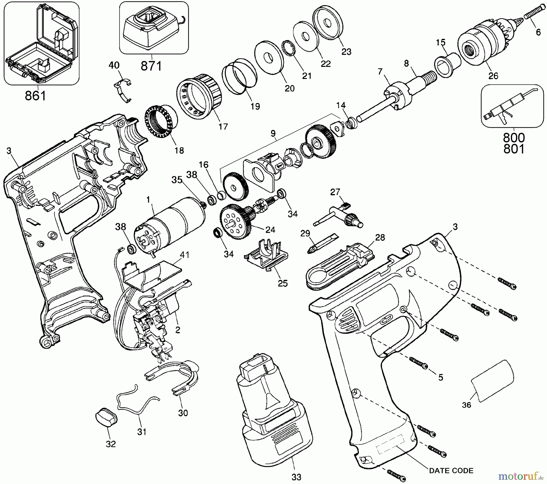  BLACK+DECKER INNENAUSSTATTUNG SCHRAUBENDREHER, KNARREN UND SCHRAUBENSCHLÜSSEL 12V CDLS.VER.KT 2665K Seite 1