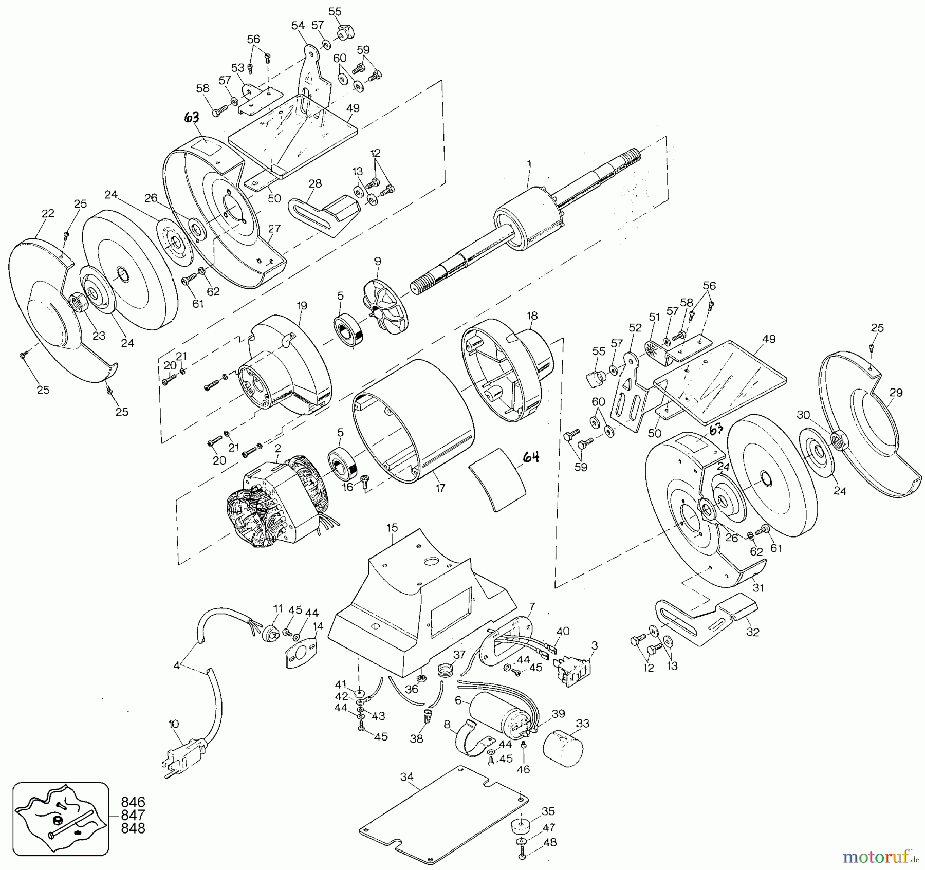 BLACK+DECKER PROFESSIONELL SCHLEIFMASCHINEN, POLIERMASCHINEN UND EINFÄDLER IND. 8 BENCH GRINDER 1788 Seite 1