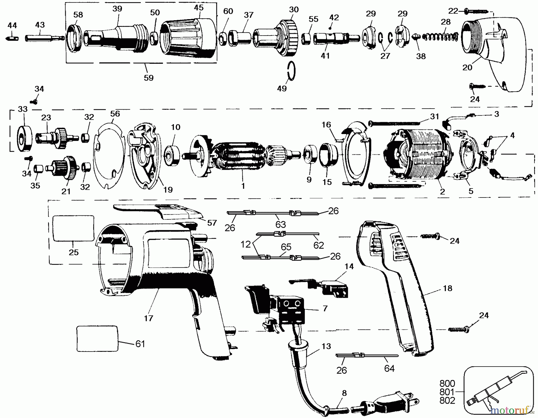 BLACK+DECKER INNENAUSSTATTUNG SCHRAUBENDREHER, KNARREN UND SCHRAUBENSCHLÜSSEL 220V 2500 RPM DW SCRUGUN 2038-220 Seite 1