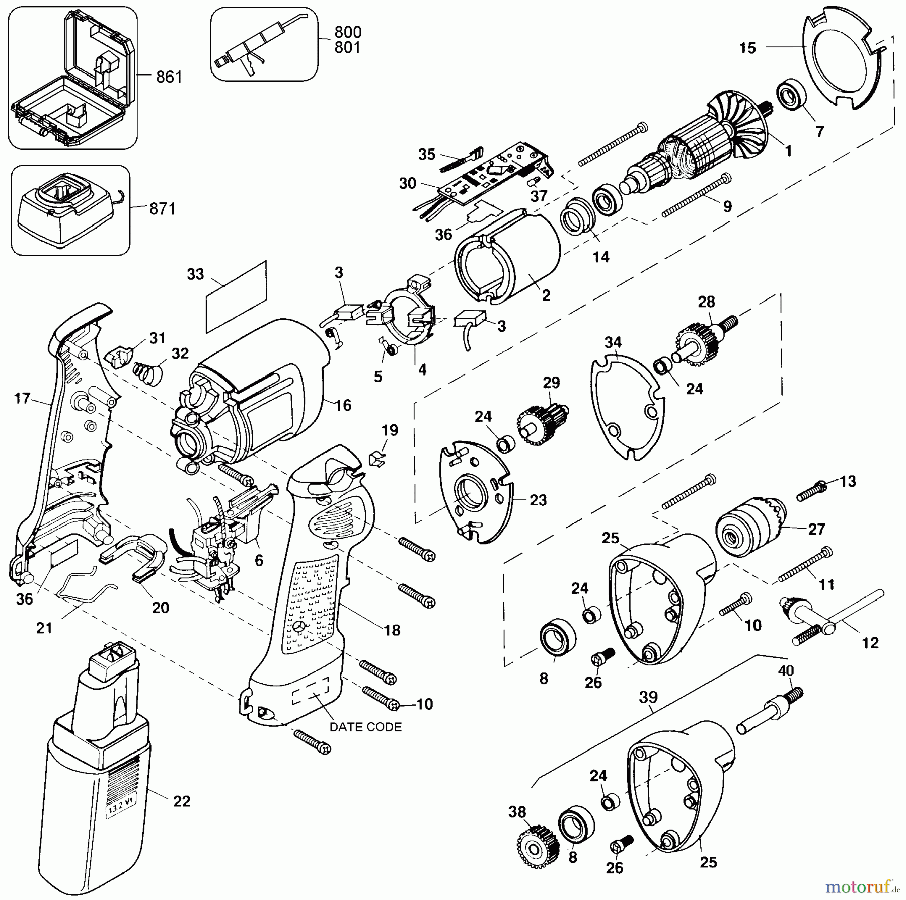  BLACK+DECKER INNENAUSSTATTUNG SCHRAUBENDREHER, KNARREN UND SCHRAUBENSCHLÜSSEL BOHRER 2651 Seite 1