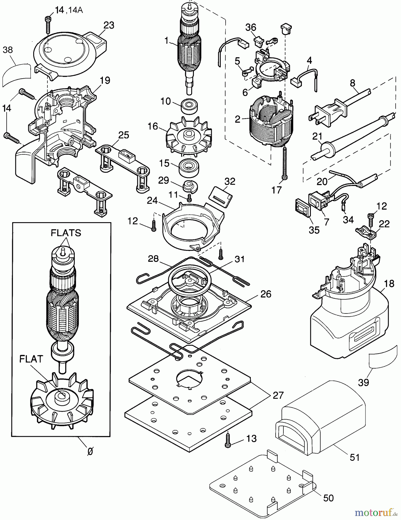  BLACK+DECKER INNENAUSSTATTUNG ABSCHLEIFGERÄT ZWEIHANDSCHLEIFER 2714 Seite 1