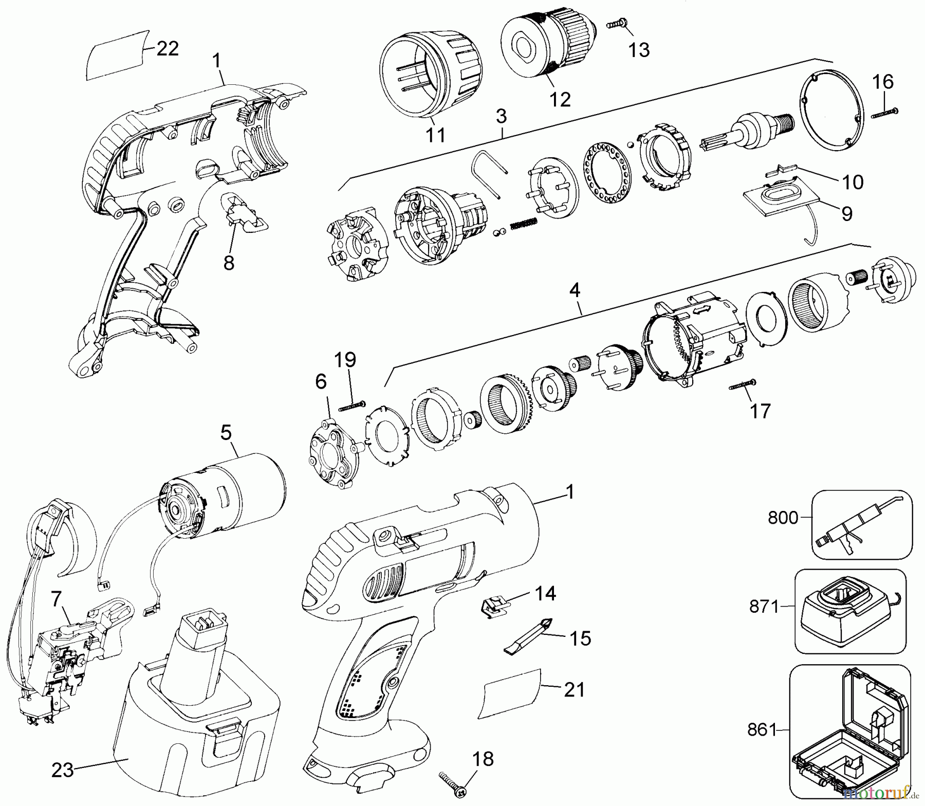 BLACK+DECKER INNENAUSSTATTUNG SCHRAUBENDREHER, KNARREN UND SCHRAUBENSCHLÜSSEL 12.0V ADJ CLUTCH DRL 2757K Seite 1