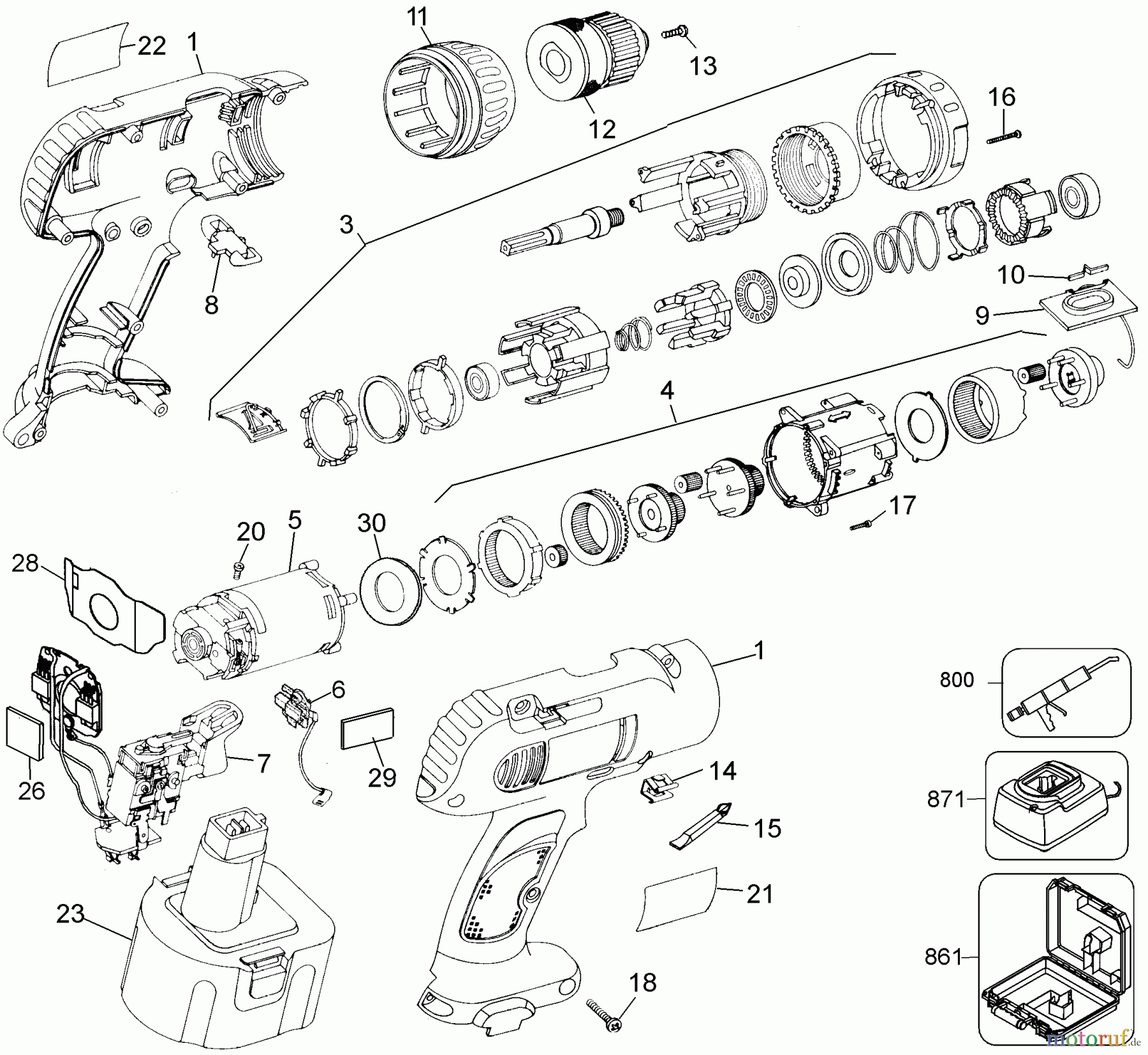 BLACK+DECKER INNENAUSSTATTUNG SCHRAUBENDREHER, KNARREN UND SCHRAUBENSCHLÜSSEL 9.6V VERSACL W/15MIN 2870KQ Seite 1