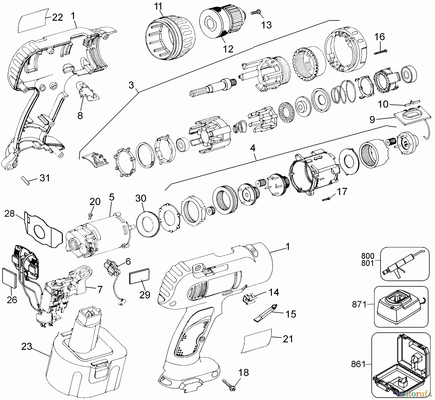  BLACK+DECKER INNENAUSSTATTUNG SCHRAUBENDREHER, KNARREN UND SCHRAUBENSCHLÜSSEL CDLS.DRILL/DRVR.KIT-AUST 2870K-AU Seite 1