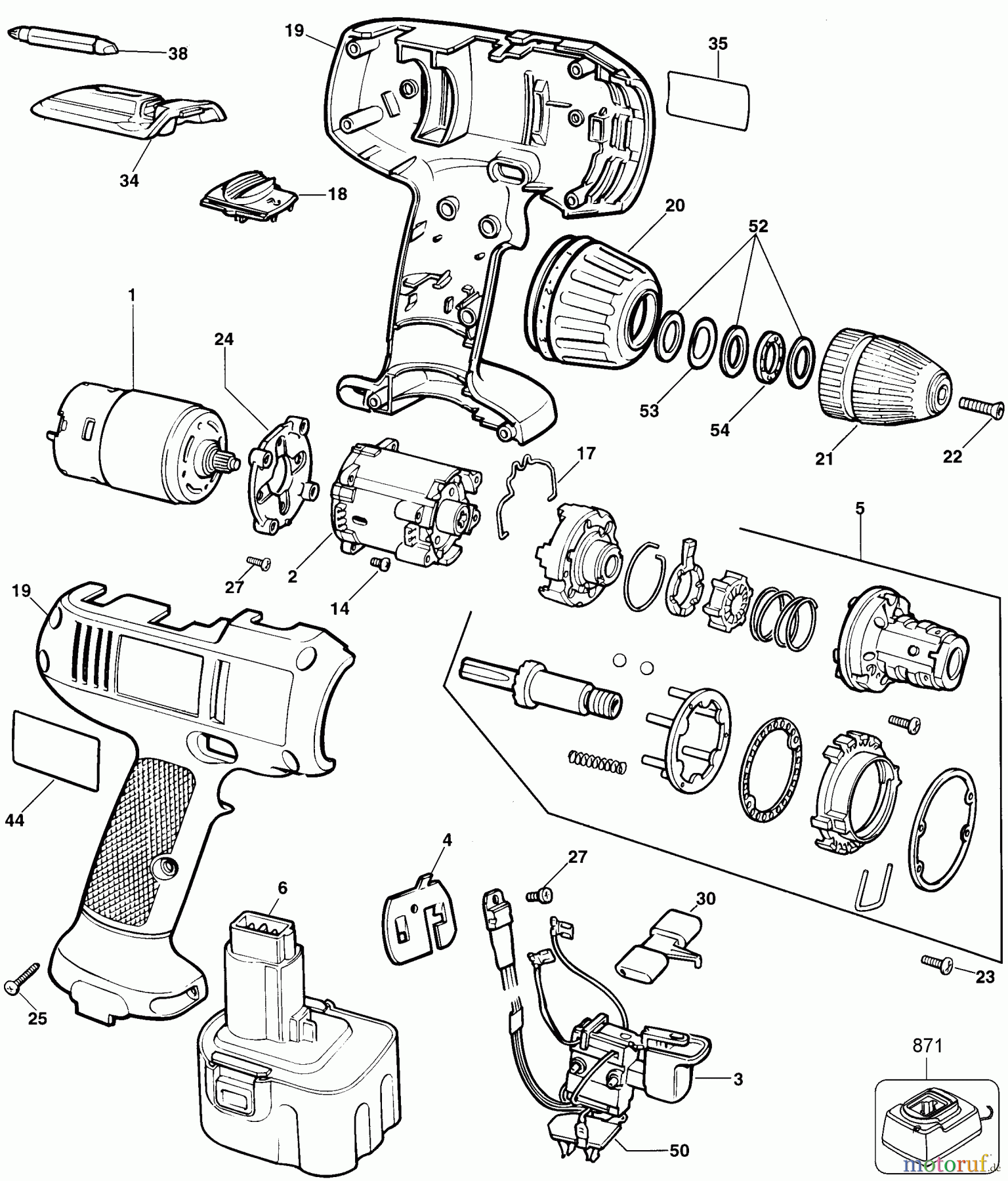  BLACK+DECKER INNENAUSSTATTUNG BOHRER AKKU-BOHRMASCHINE Q100 Seite 1