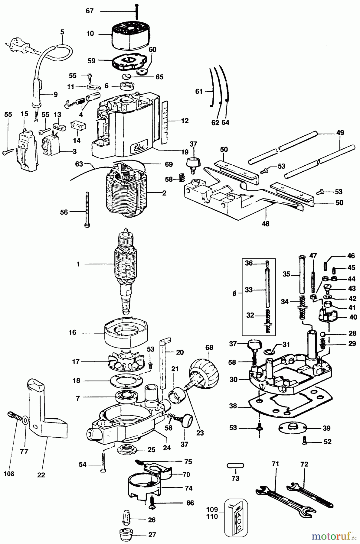  BLACK+DECKER PROFESSIONELL OBERFRÄSEN, ABRICHTHOBELMASCHINEN UND FRÄSER FRÄSMASCHINE 3304-220 Seite 1