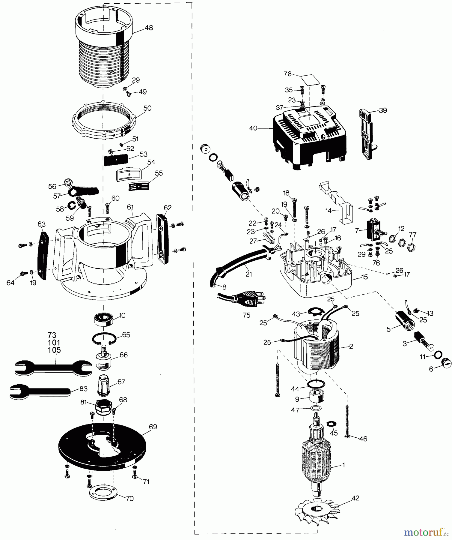 BLACK+DECKER PROFESSIONELL OBERFRÄSEN, ABRICHTHOBELMASCHINEN UND FRÄSER 3 1/2 H.P. ROUTER 3328 Seite 1