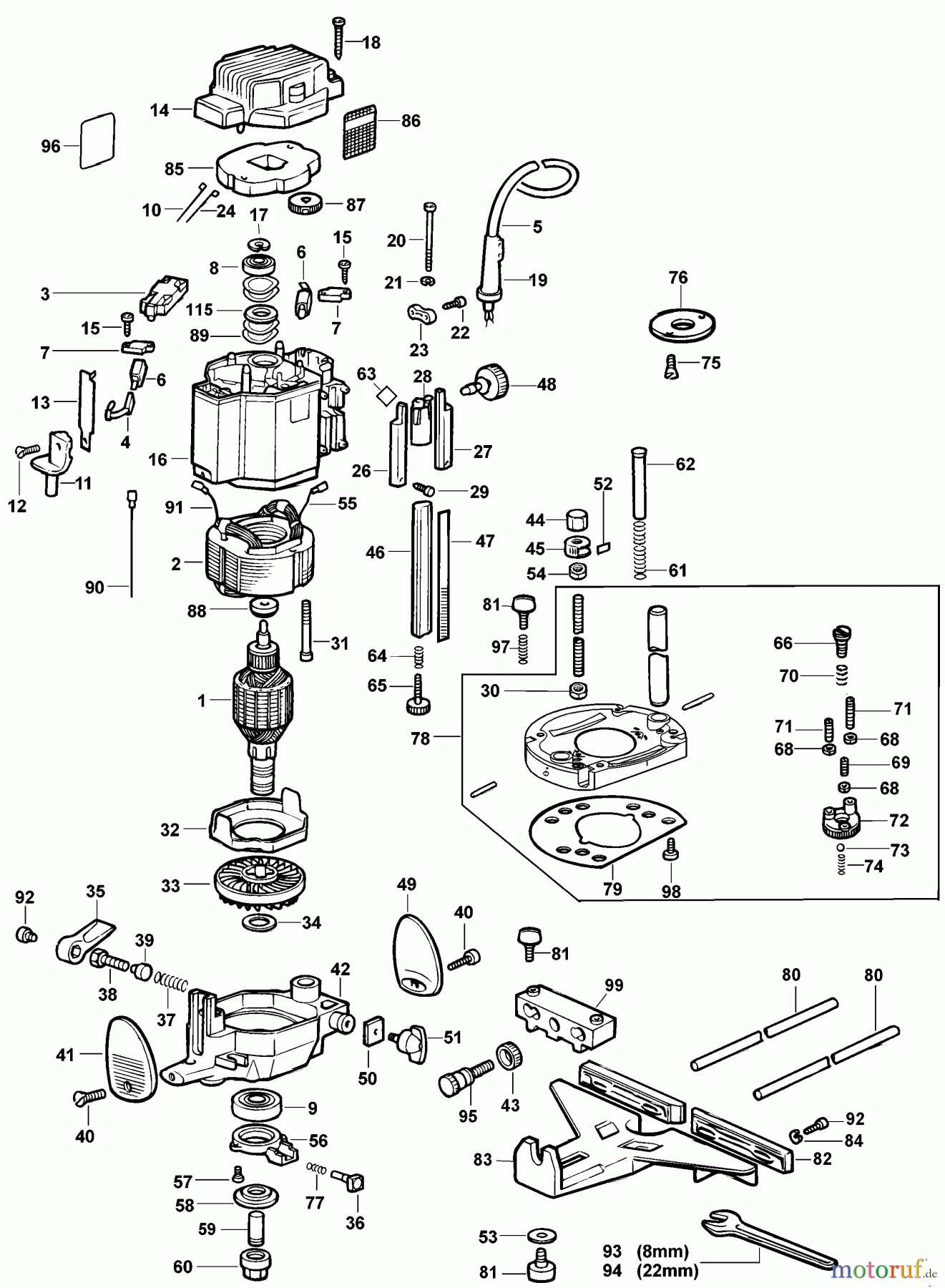 BLACK+DECKER PROFESSIONELL OBERFRÄSEN, ABRICHTHOBELMASCHINEN UND FRÄSER FRÄSMASCHINE 3338-2 Seite 1