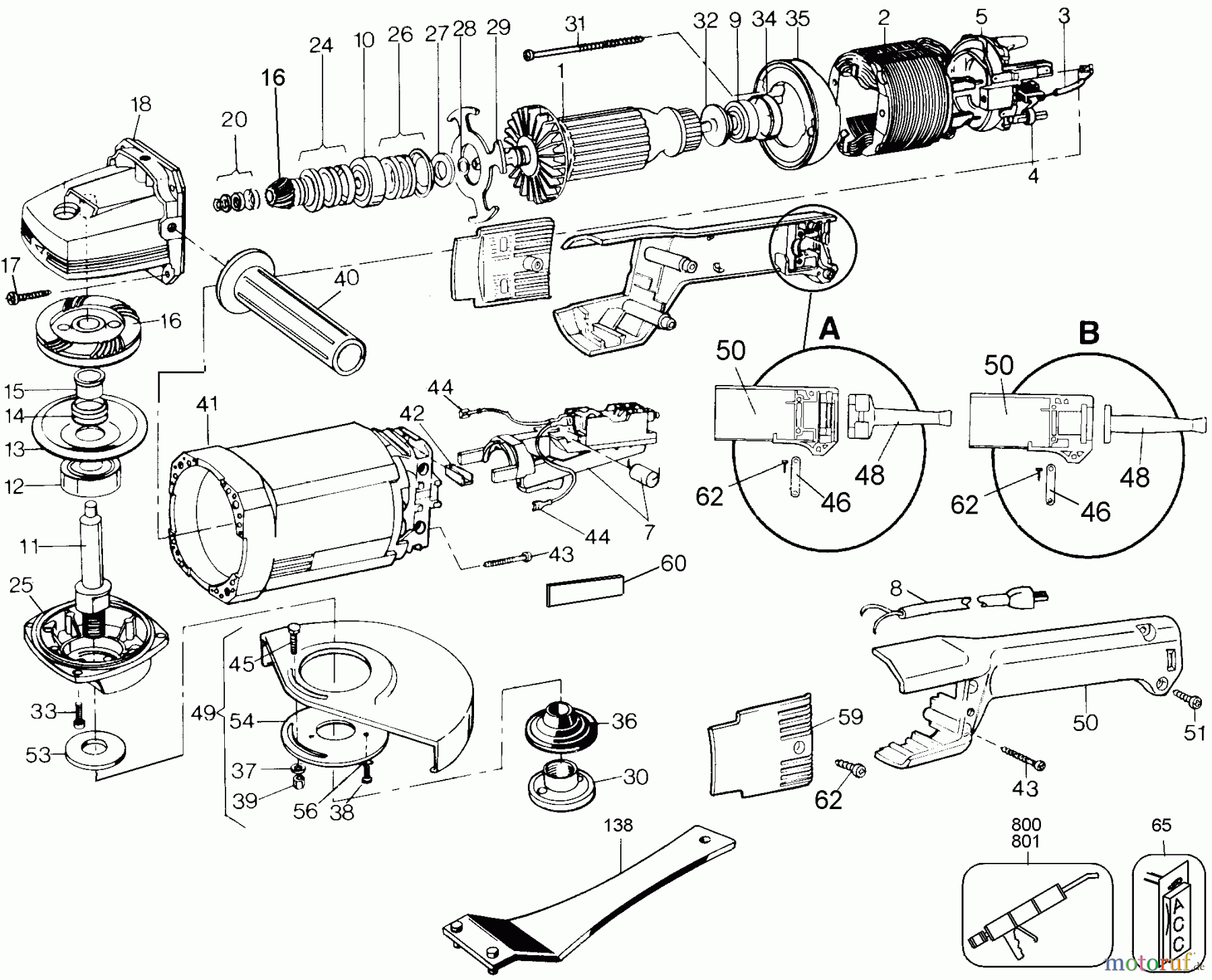 BLACK+DECKER PROFESSIONELL SCHLEIFMASCHINEN, POLIERMASCHINEN UND EINFÄDLER 7 ANGLE GRINDER 4074 Seite 1
