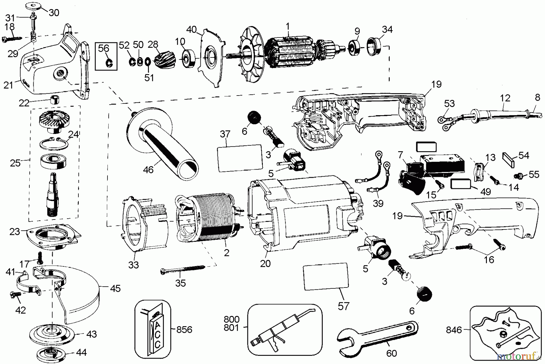 BLACK+DECKER PROFESSIONELL SCHLEIFMASCHINEN, POLIERMASCHINEN UND EINFÄDLER 5 ANGLE GRINDER 4252 Seite 1