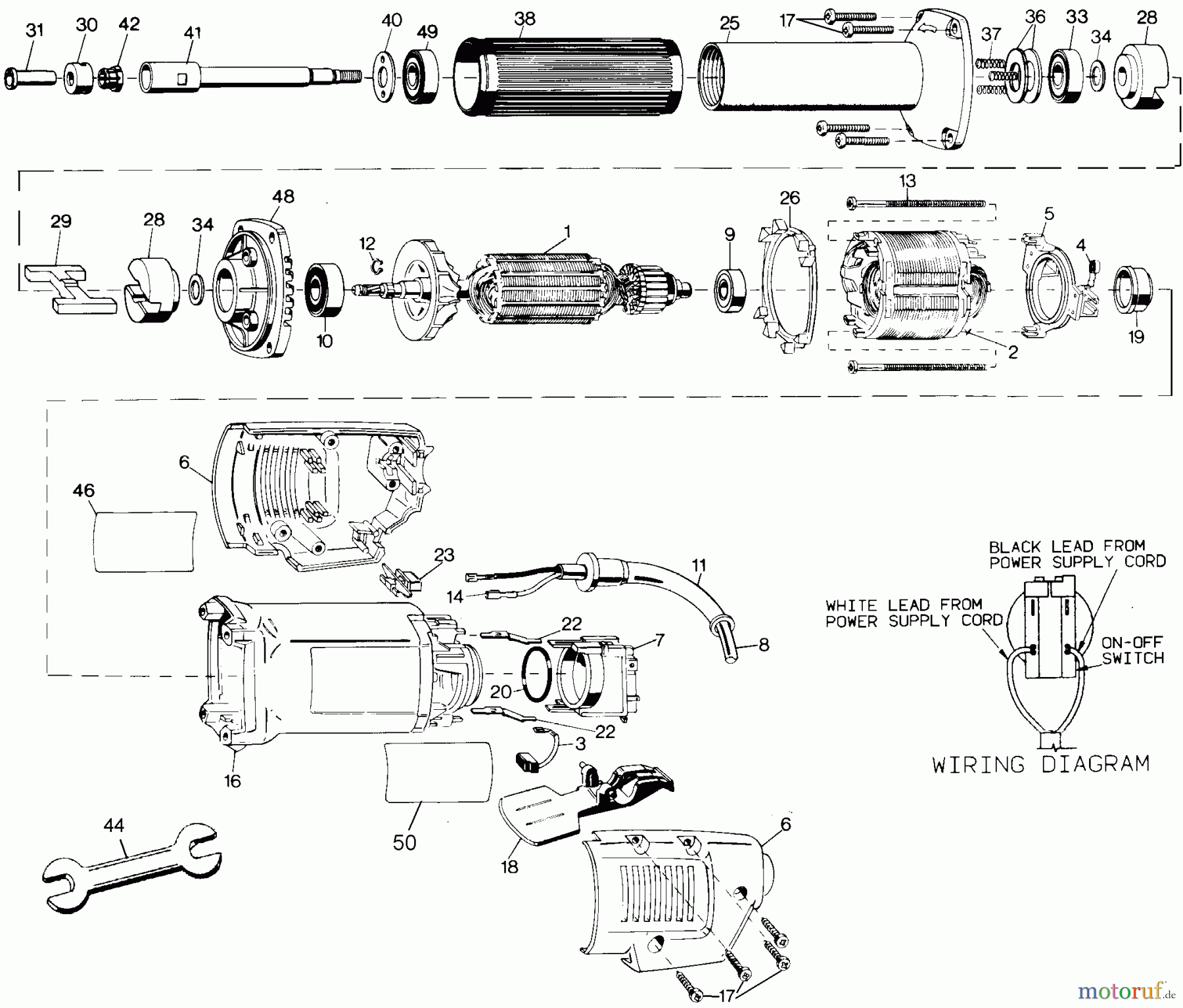 BLACK+DECKER PROFESSIONELL SCHLEIFMASCHINEN, POLIERMASCHINEN UND EINFÄDLER 220V 1-1/2 DIE GRINDER 4287-220 Seite 1