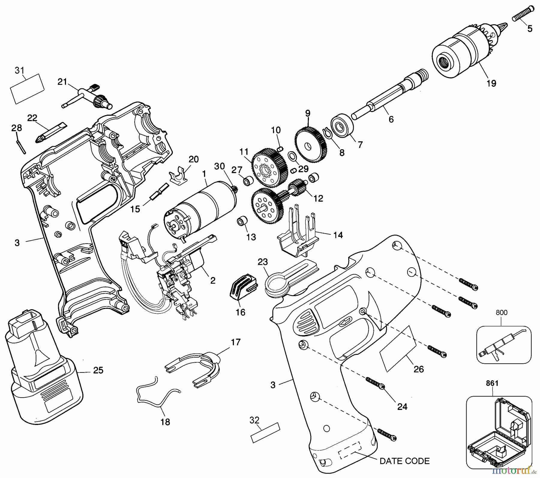 BLACK+DECKER INNENAUSSTATTUNG SCHRAUBENDREHER, KNARREN UND SCHRAUBENSCHLÜSSEL UNVT.7.2 DRILL KITBX 6065KT Seite 1
