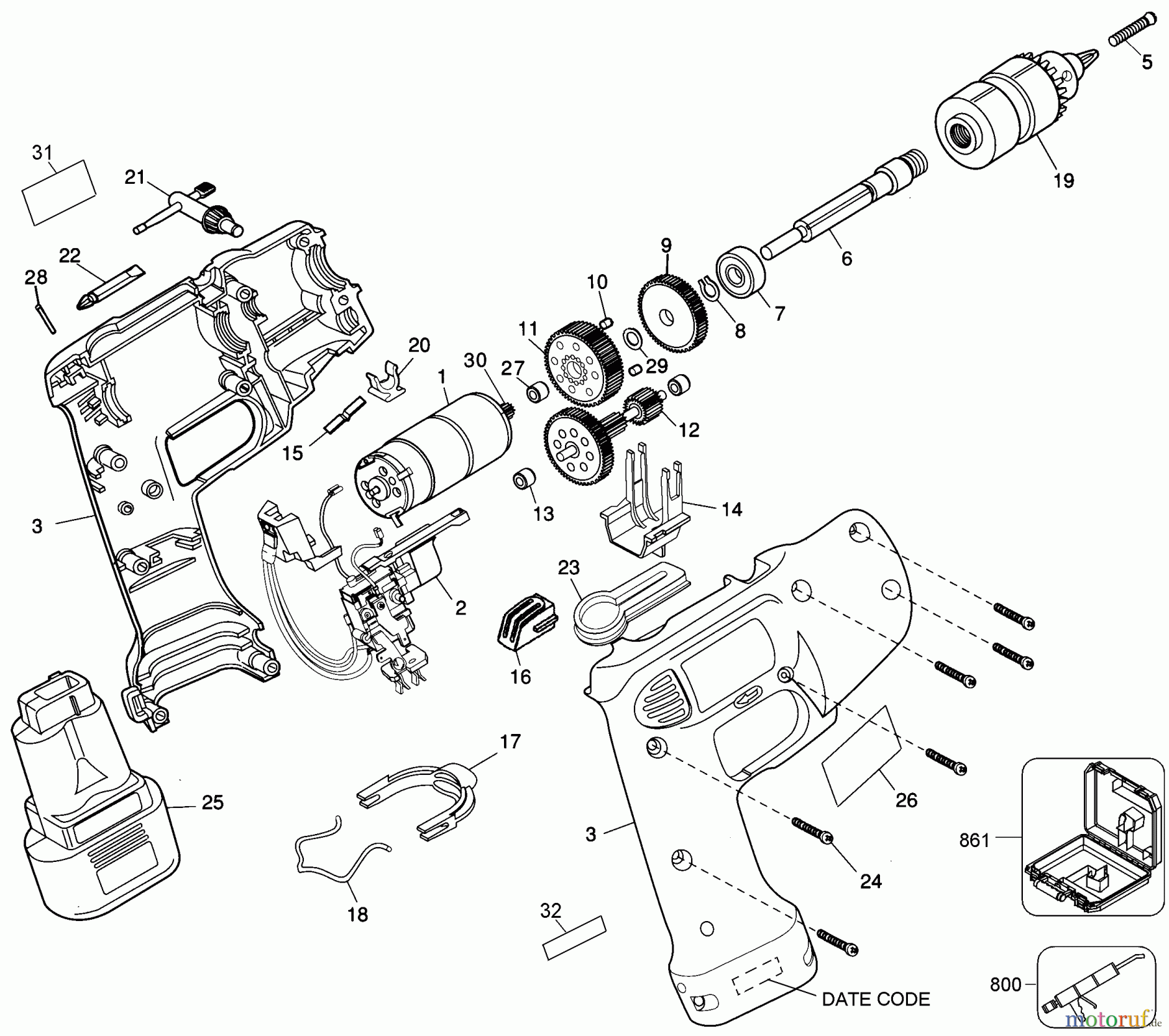 BLACK+DECKER INNENAUSSTATTUNG SCHRAUBENDREHER, KNARREN UND SCHRAUBENSCHLÜSSEL UNVT 9.6 KTBX X-BATT 6067KT-2 Seite 1